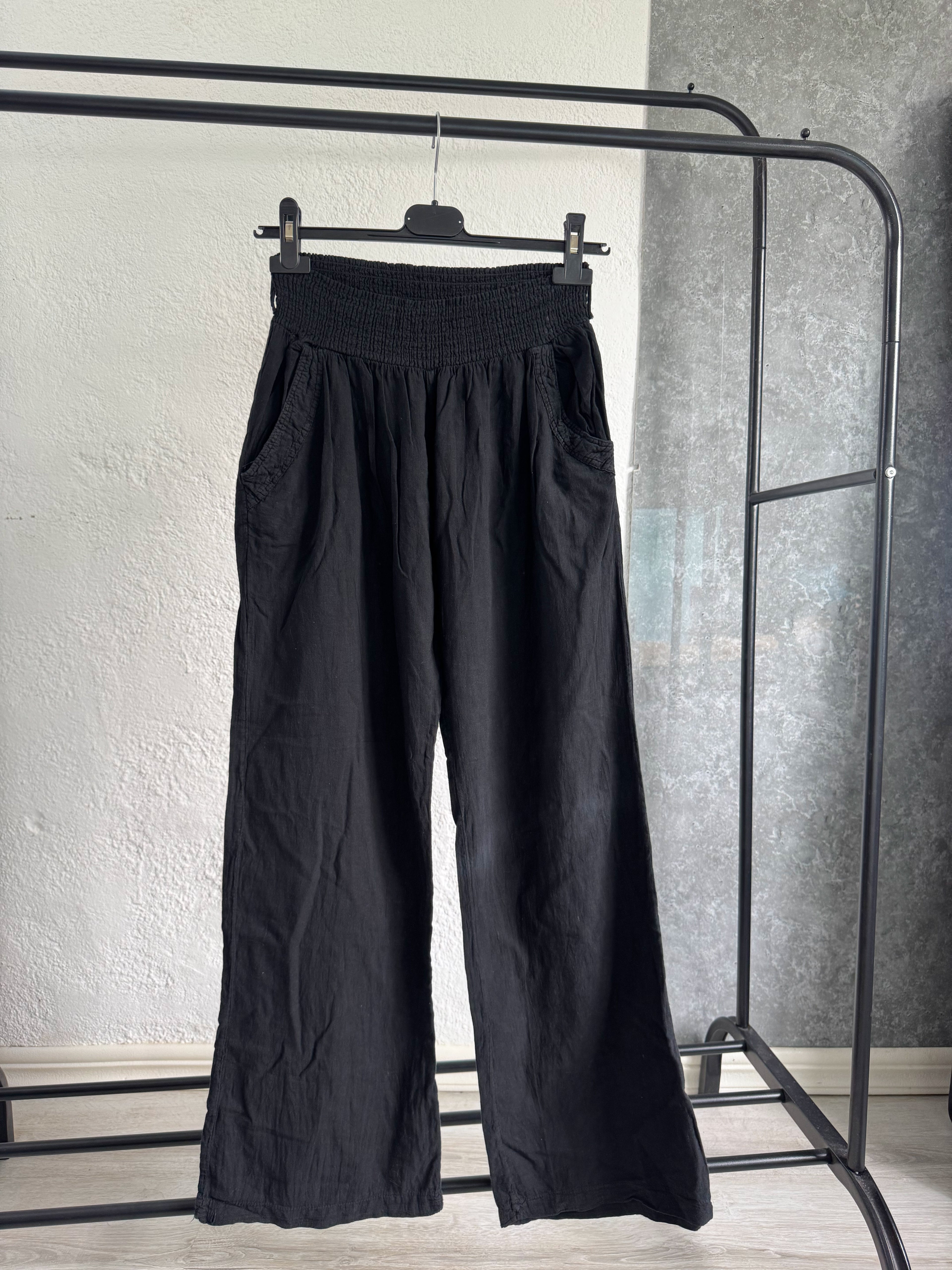 Pantalón negro tipo lino