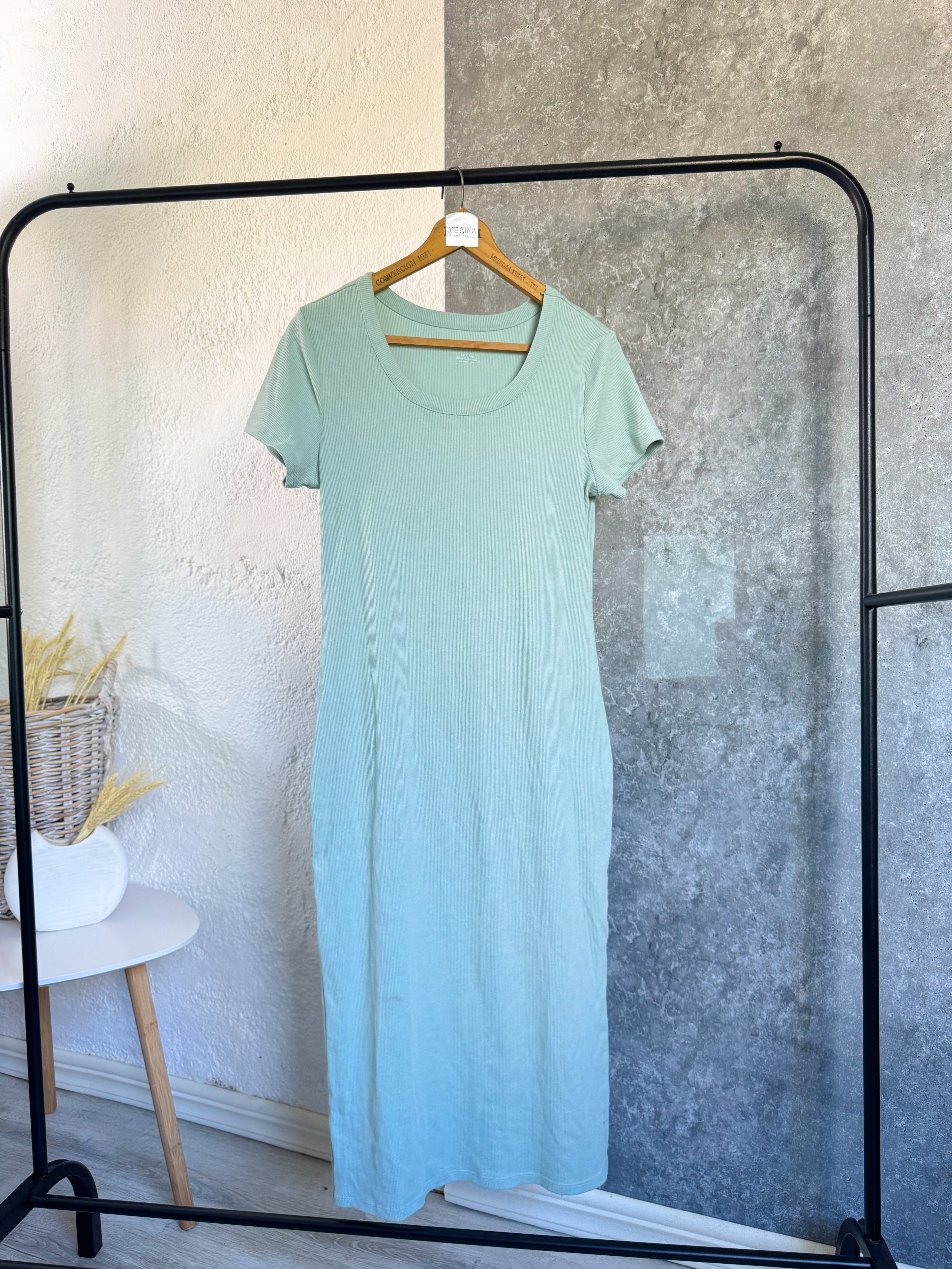 Vestido verde agua talle L