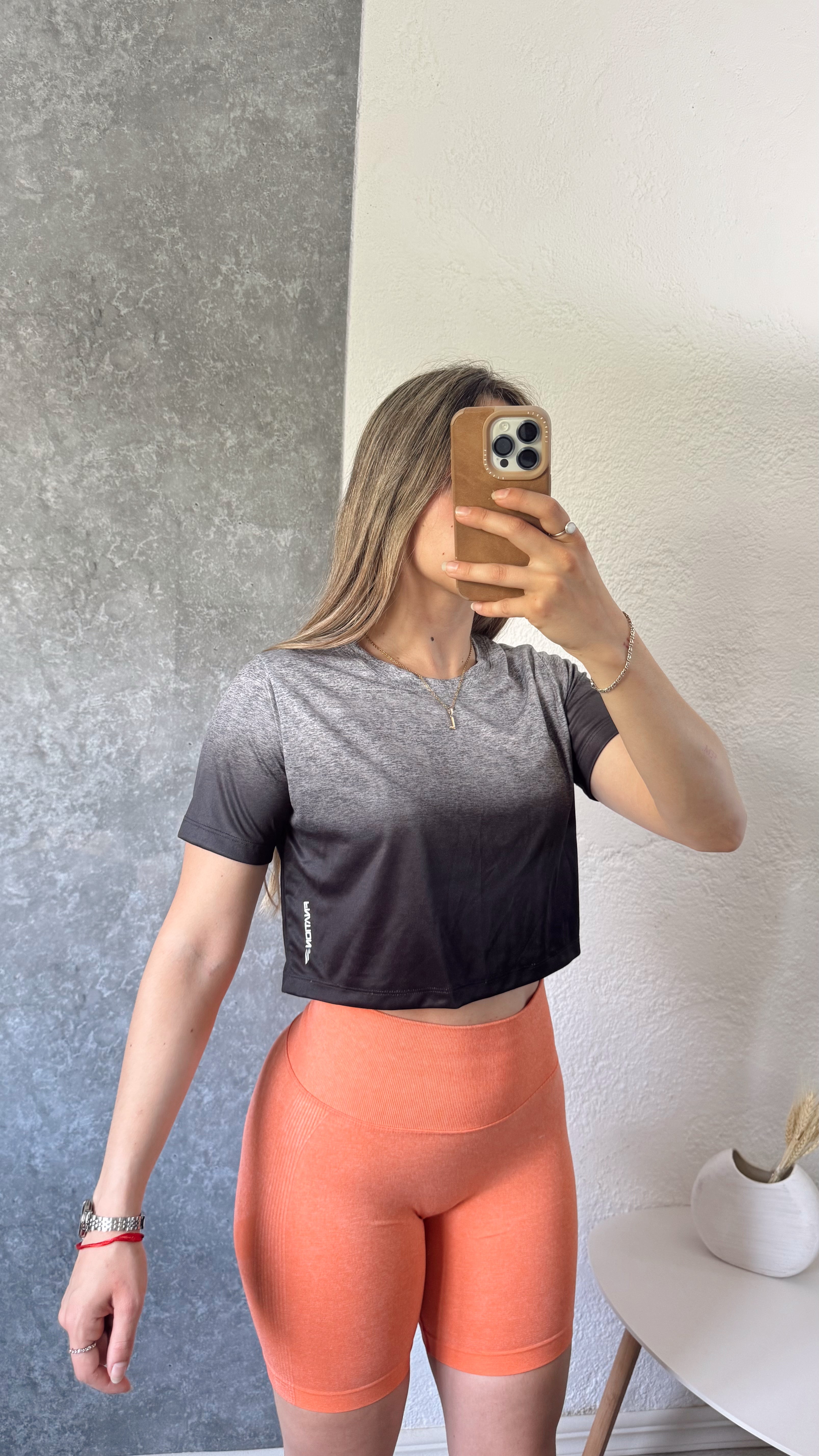 Calza gym naranja talle M