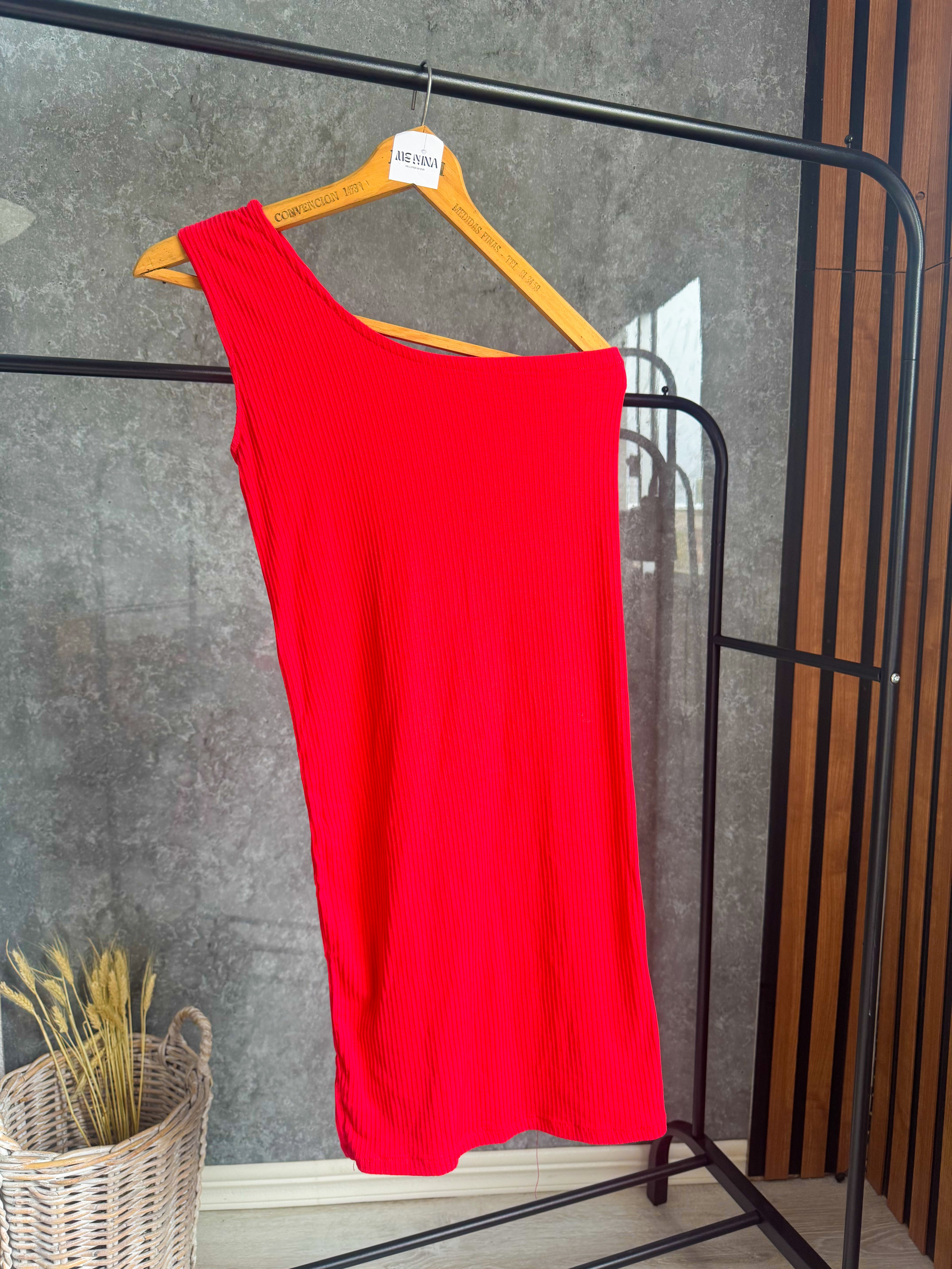 Vestido rojo alicrado
