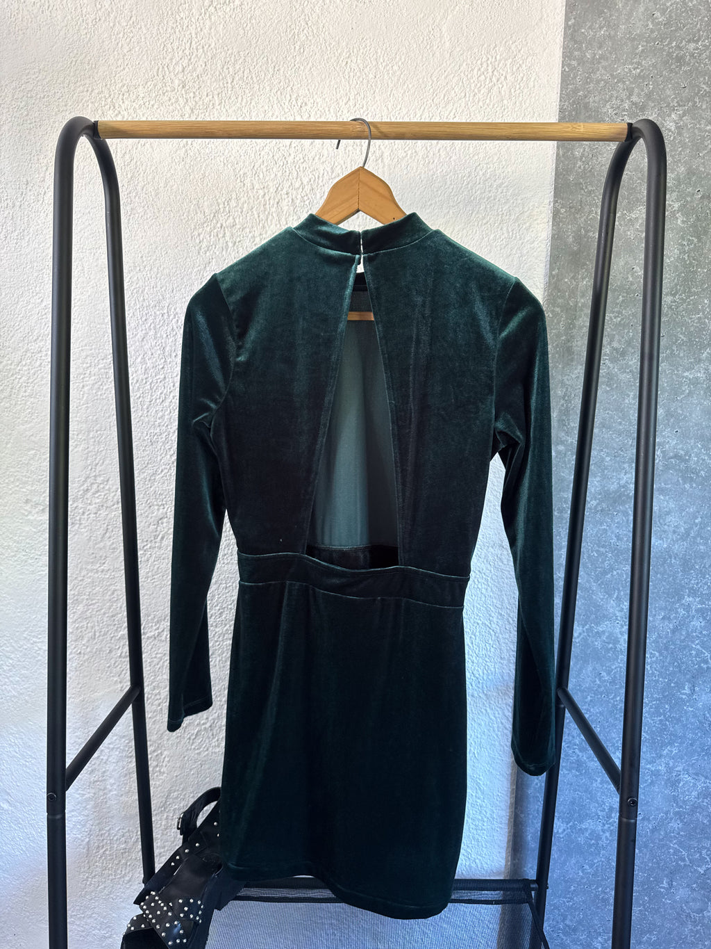 Vestido de terciopelo verde