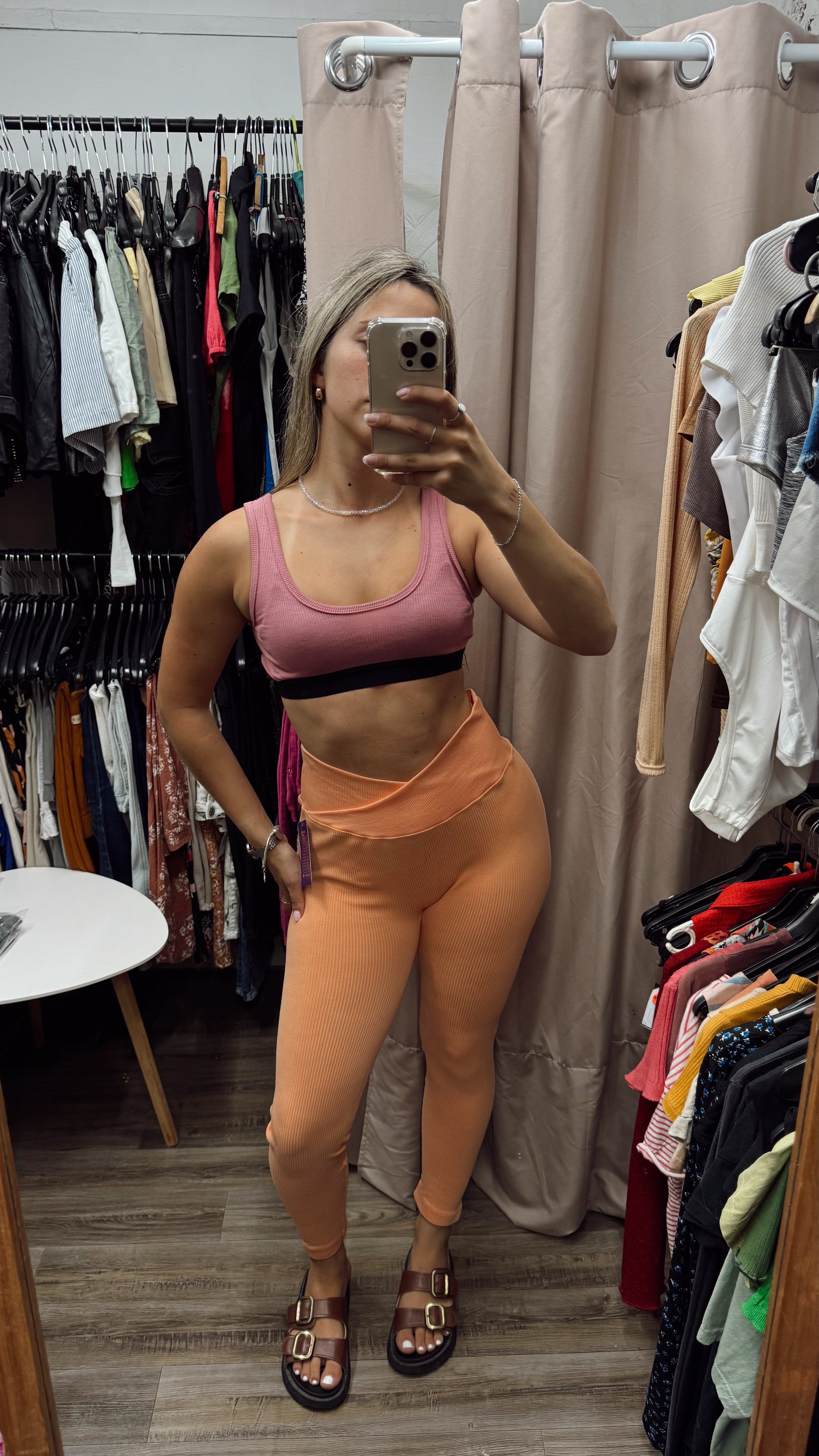 Calza gym salmón NUEVA