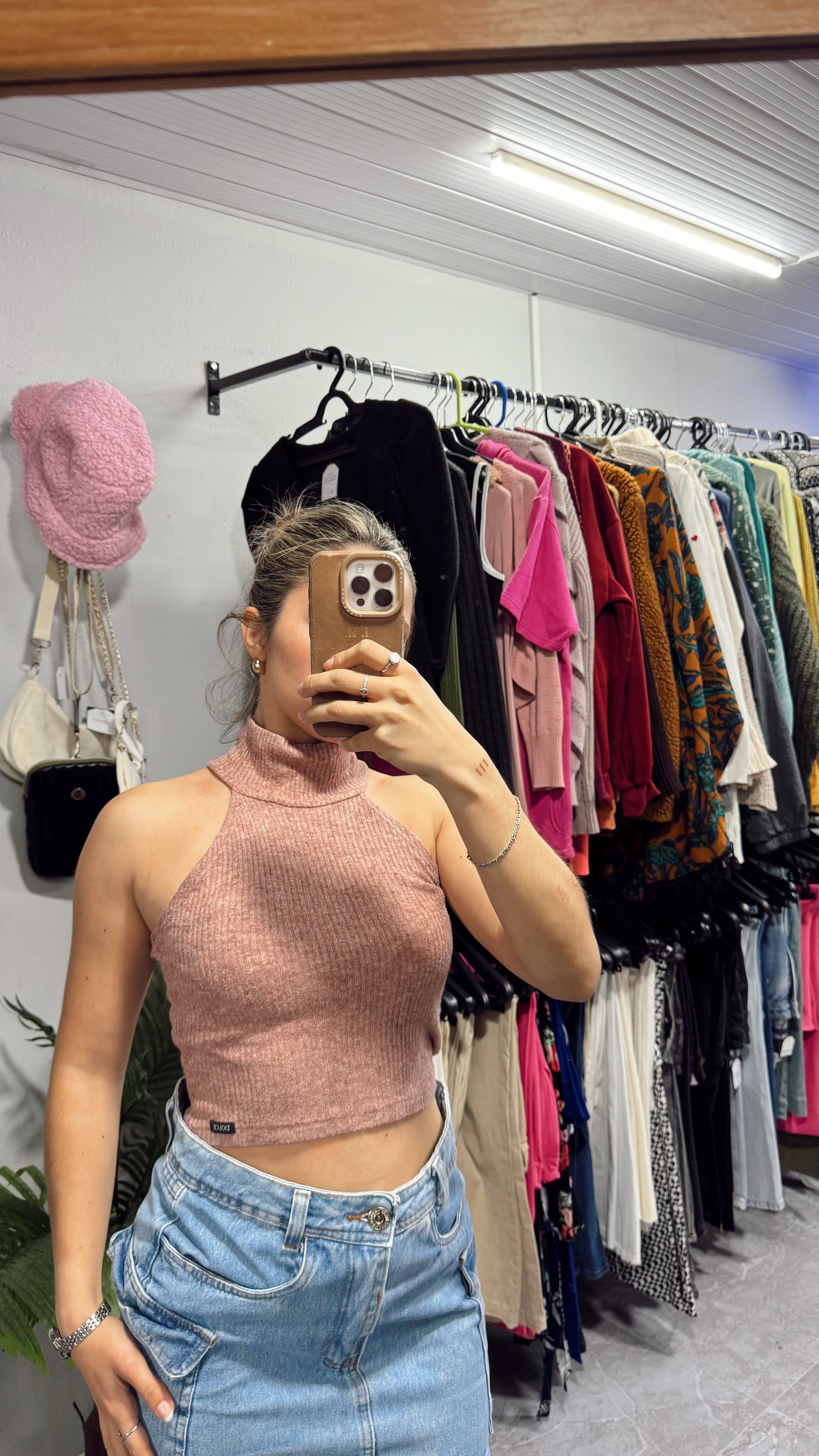 Top de hilo rosado