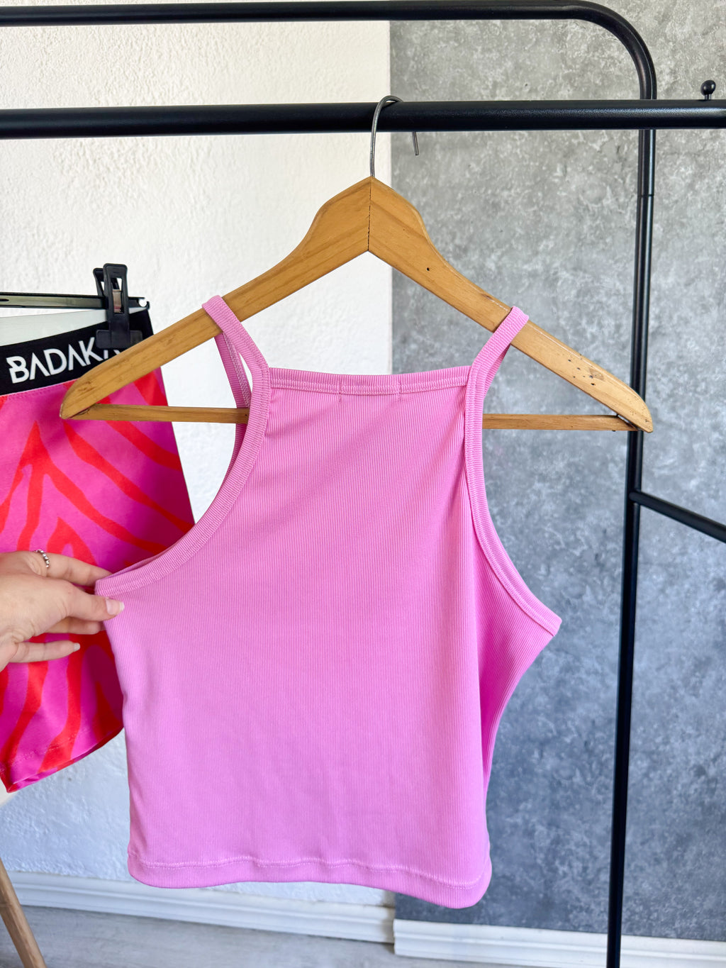 Musculosa/top rosa alicrada