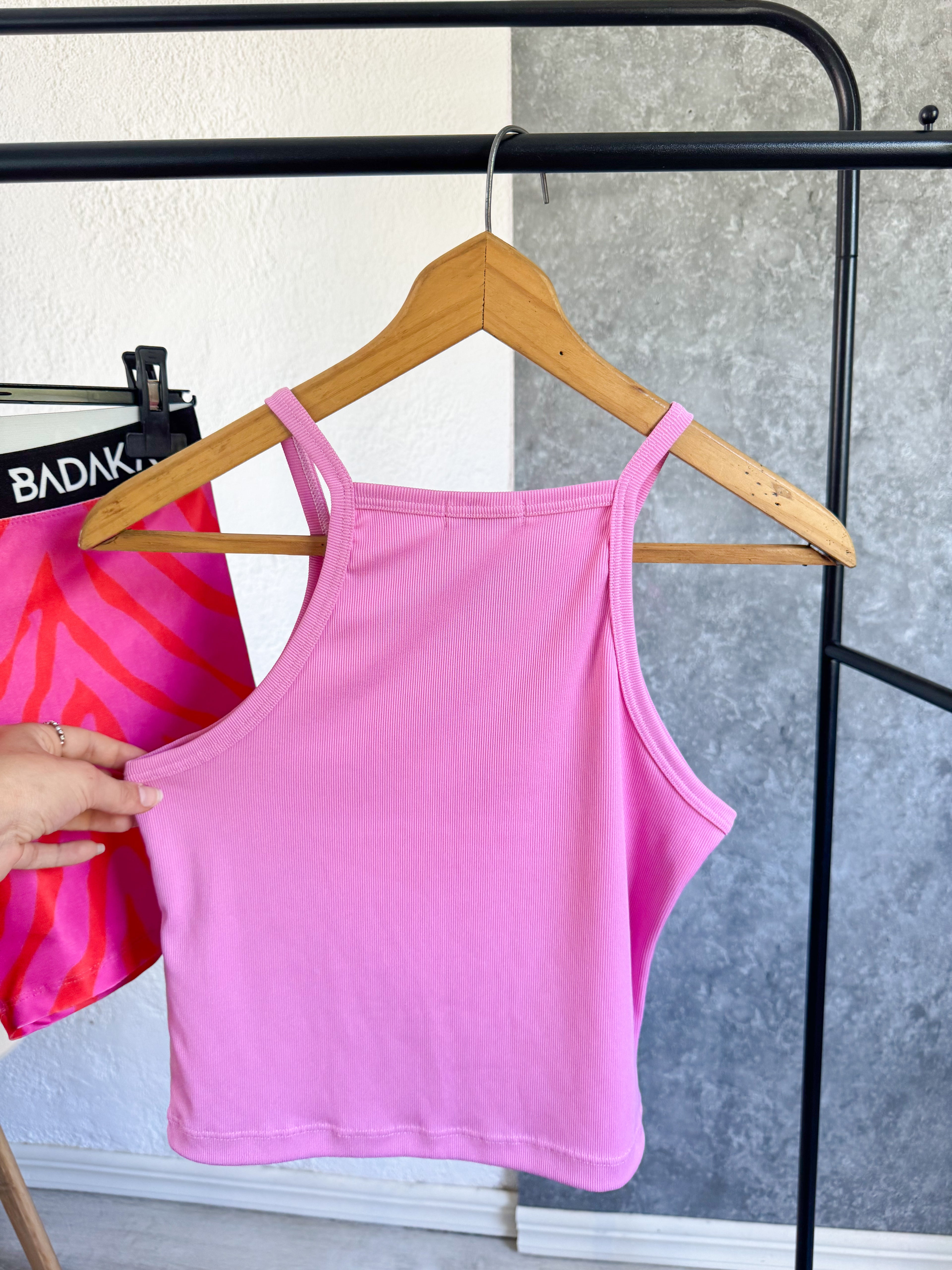 Musculosa/top rosa alicrada