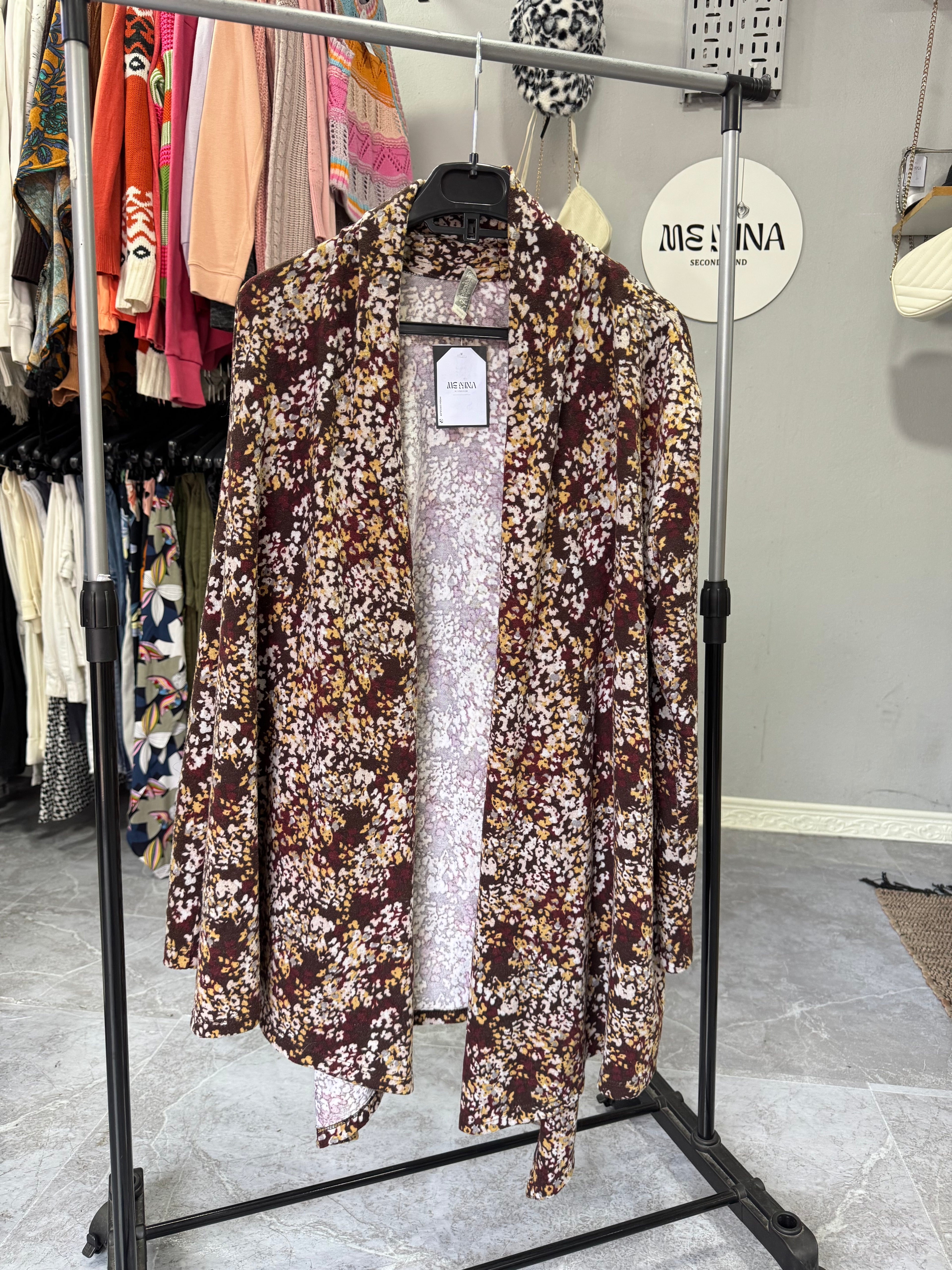 Saco marrón estampado talle L/XL