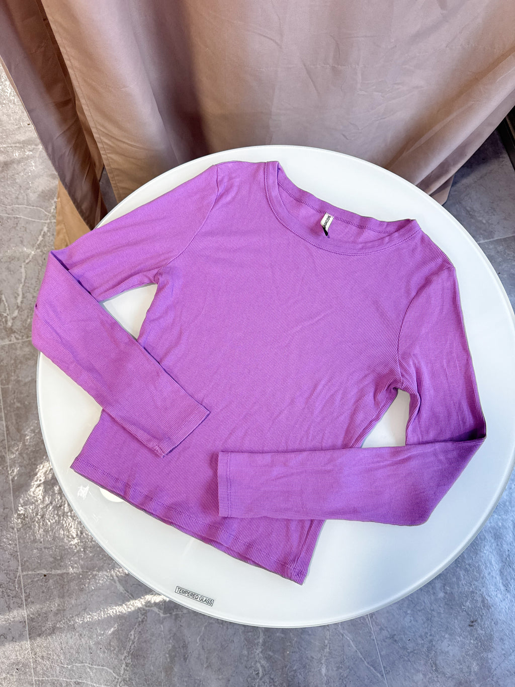 Remera básica manga larga violeta