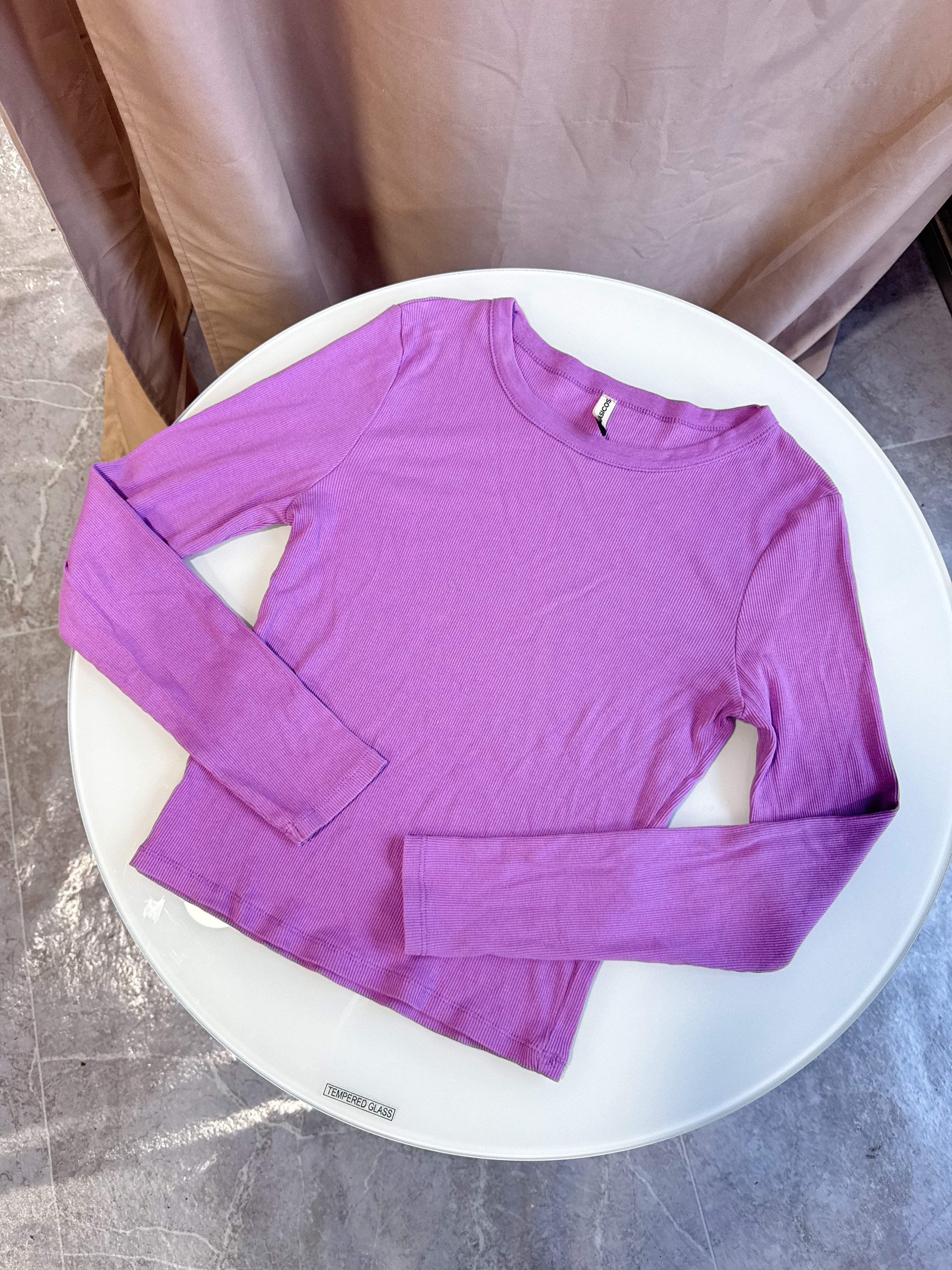 Remera básica manga larga violeta