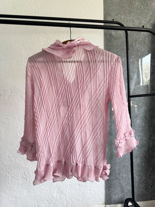 Blusa rosa con volados