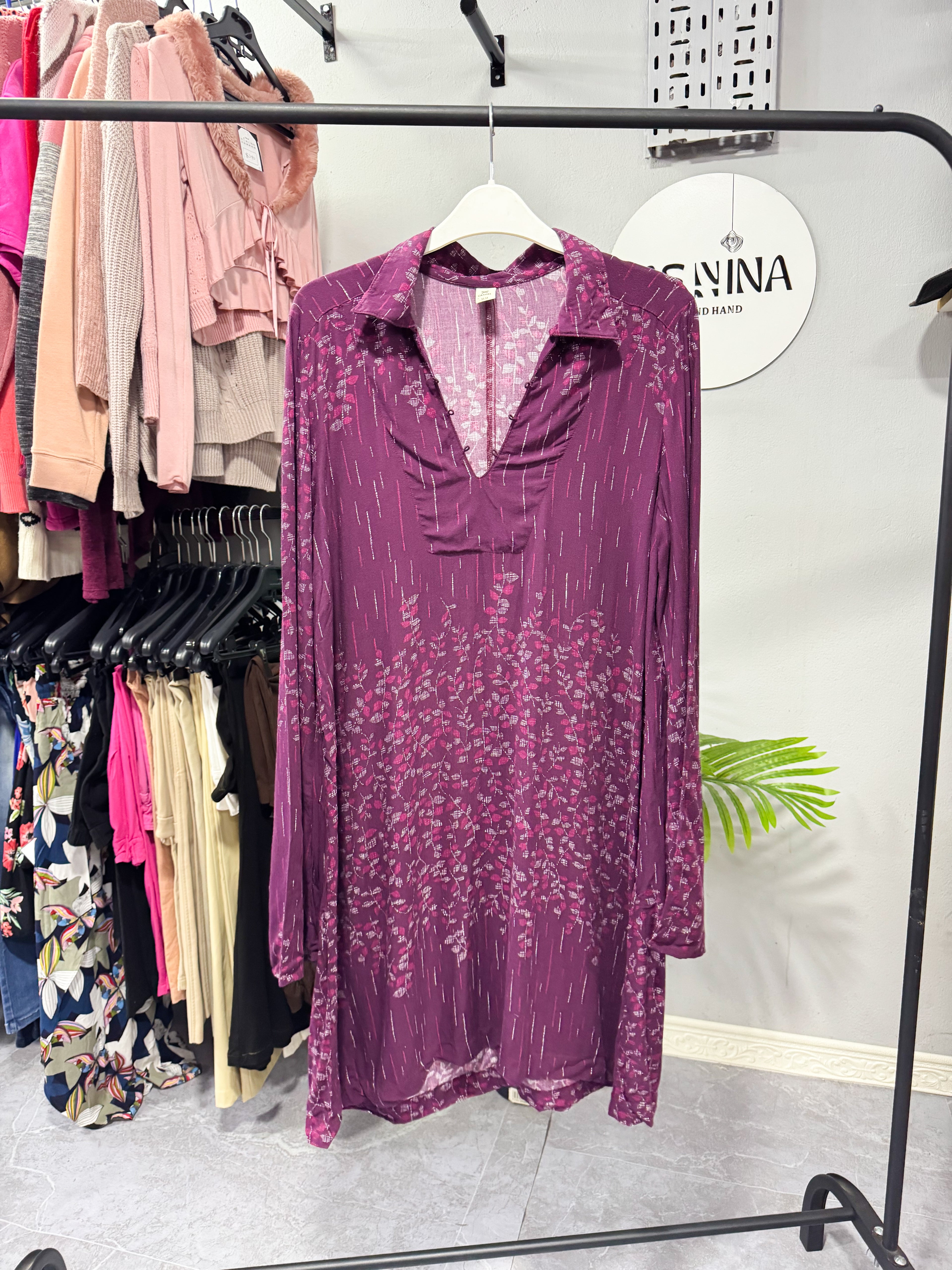 Camisola larga violeta