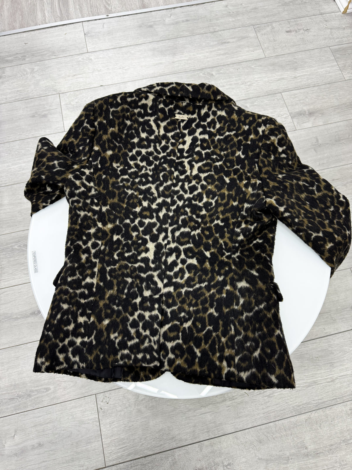Blazer de piel animal print talle S