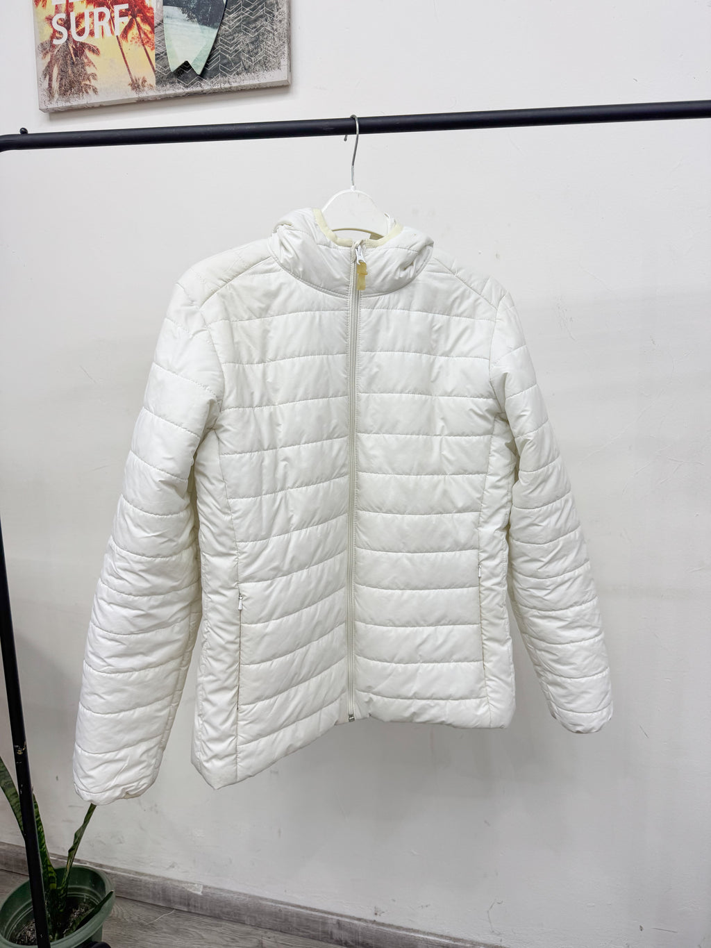 Campera de abrigo blanca talle M