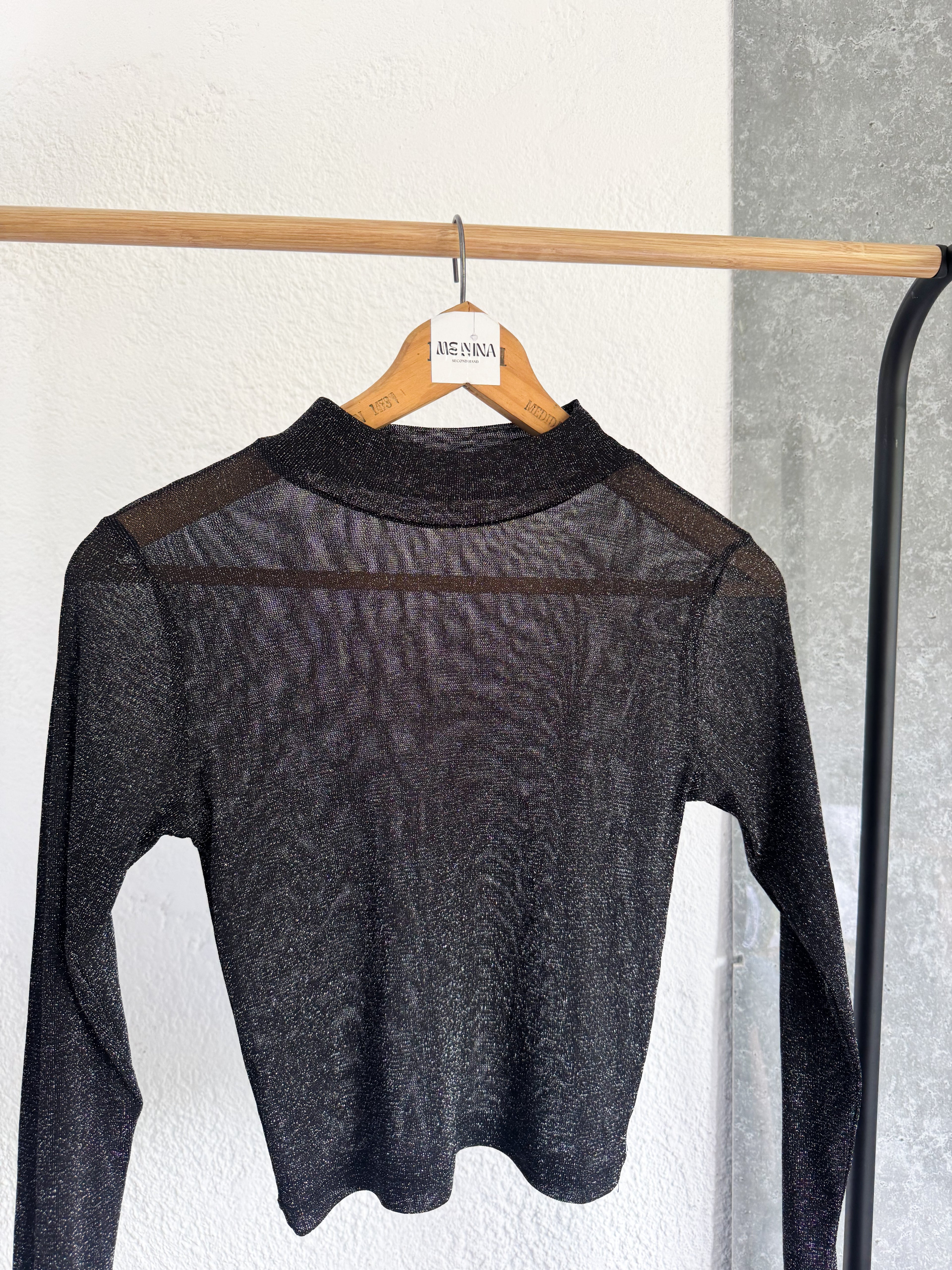 Top traslúcido manga larga