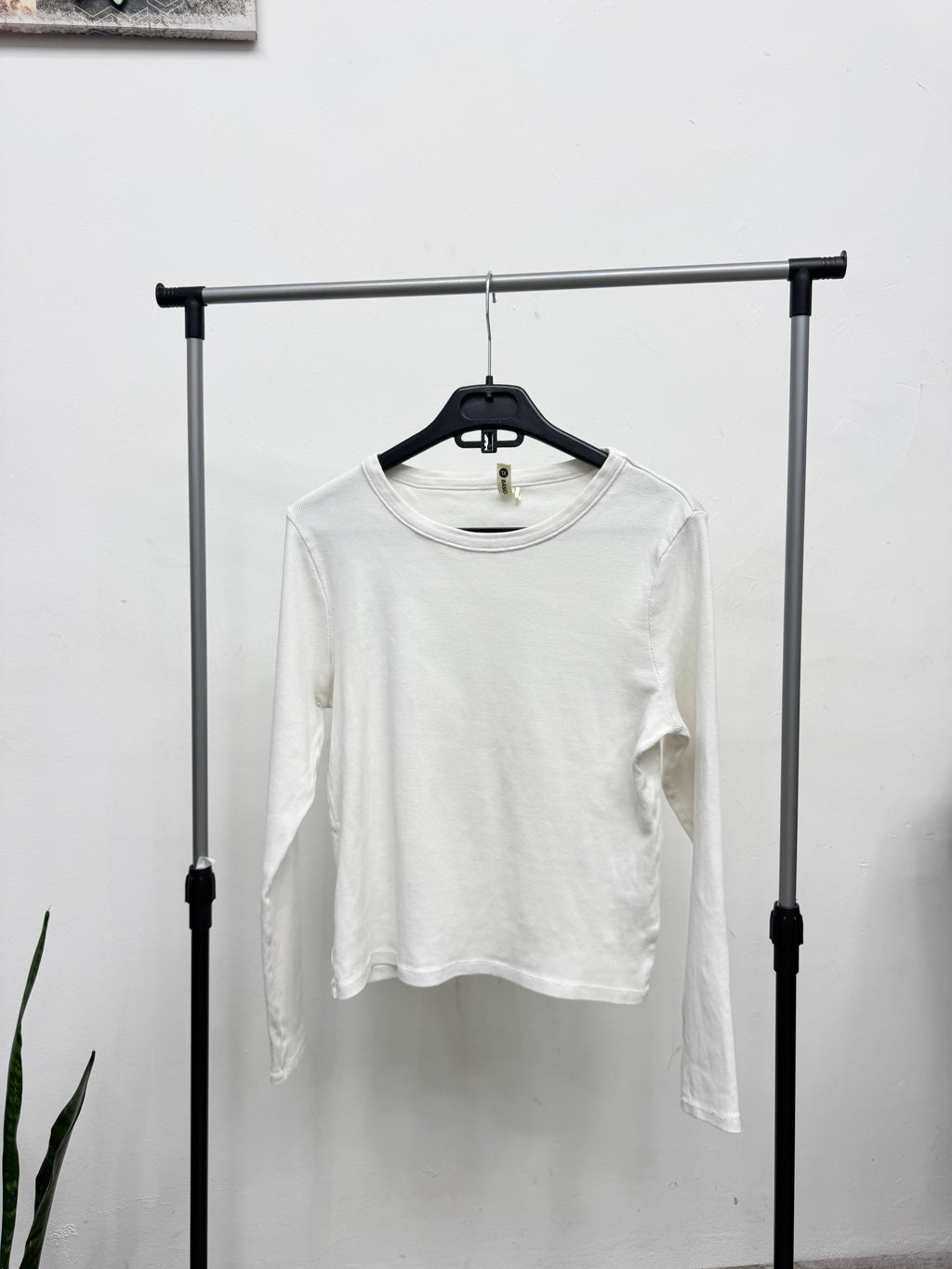 Remera básica blanca manga larga