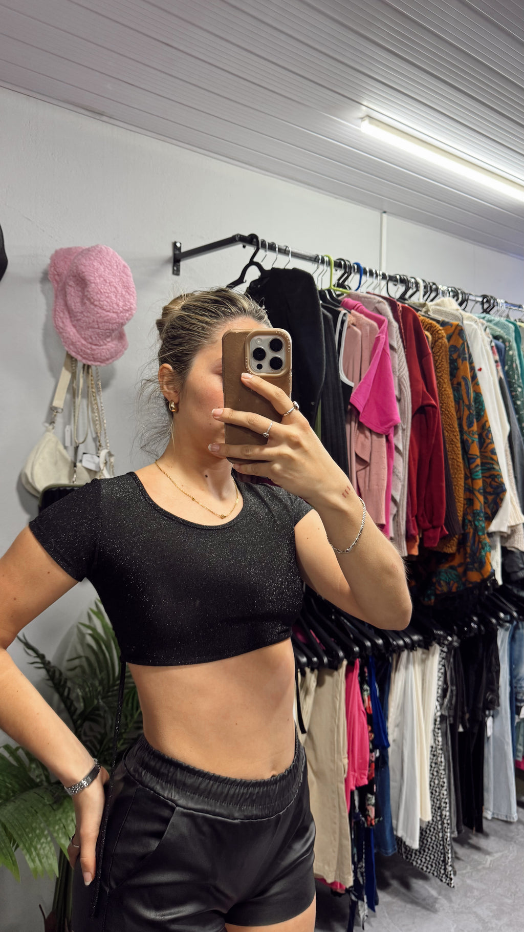 Top lurex negro