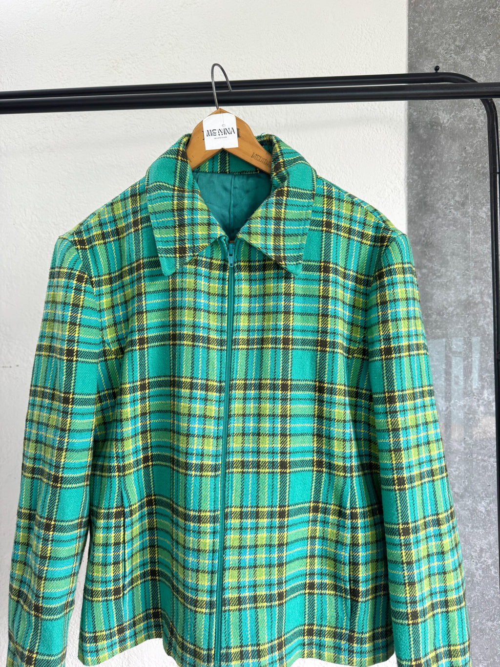 Chaqueta verde a cuadros