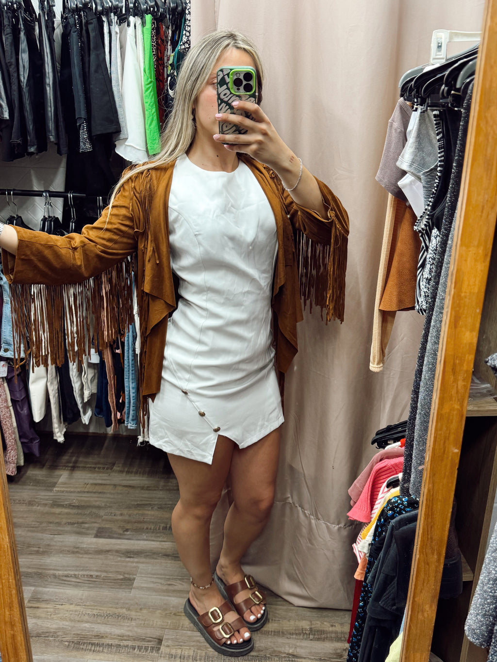 Chaqueta de gamuza marrón