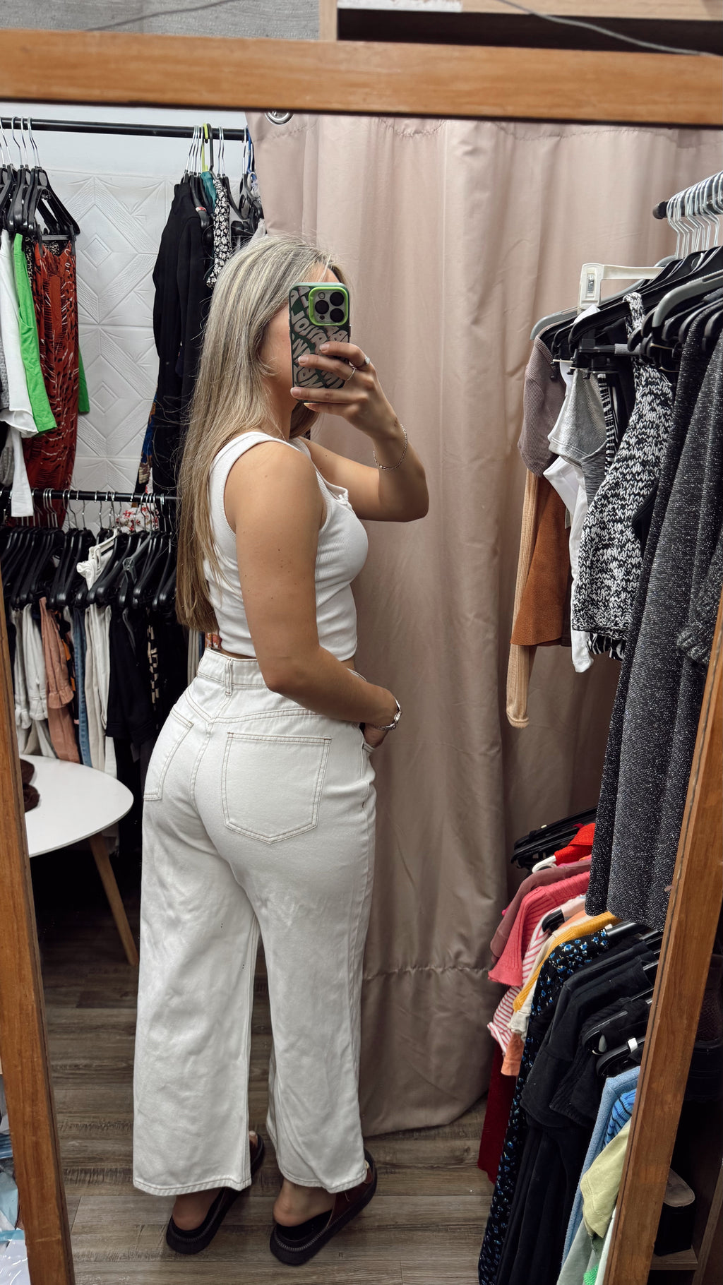 Jean BAS blanco/beige