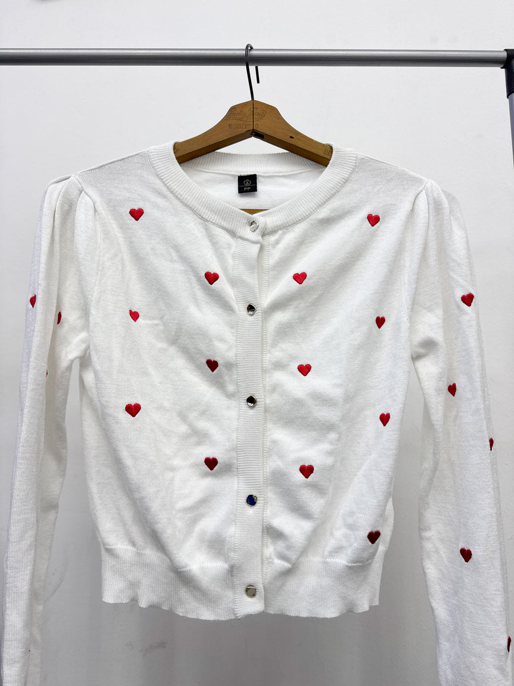 Saquito blanco de corazones