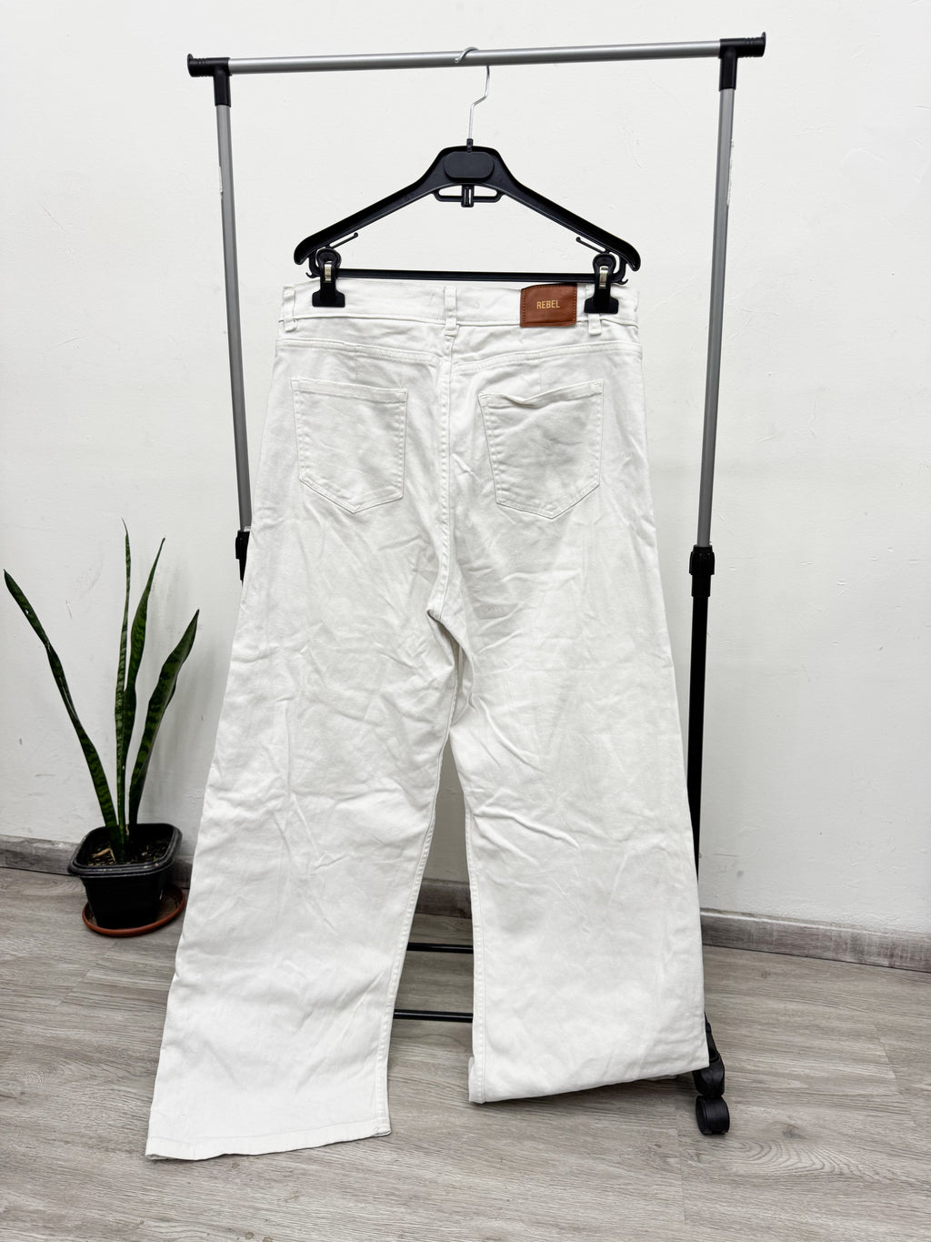 Jean blanco ancho talle XL