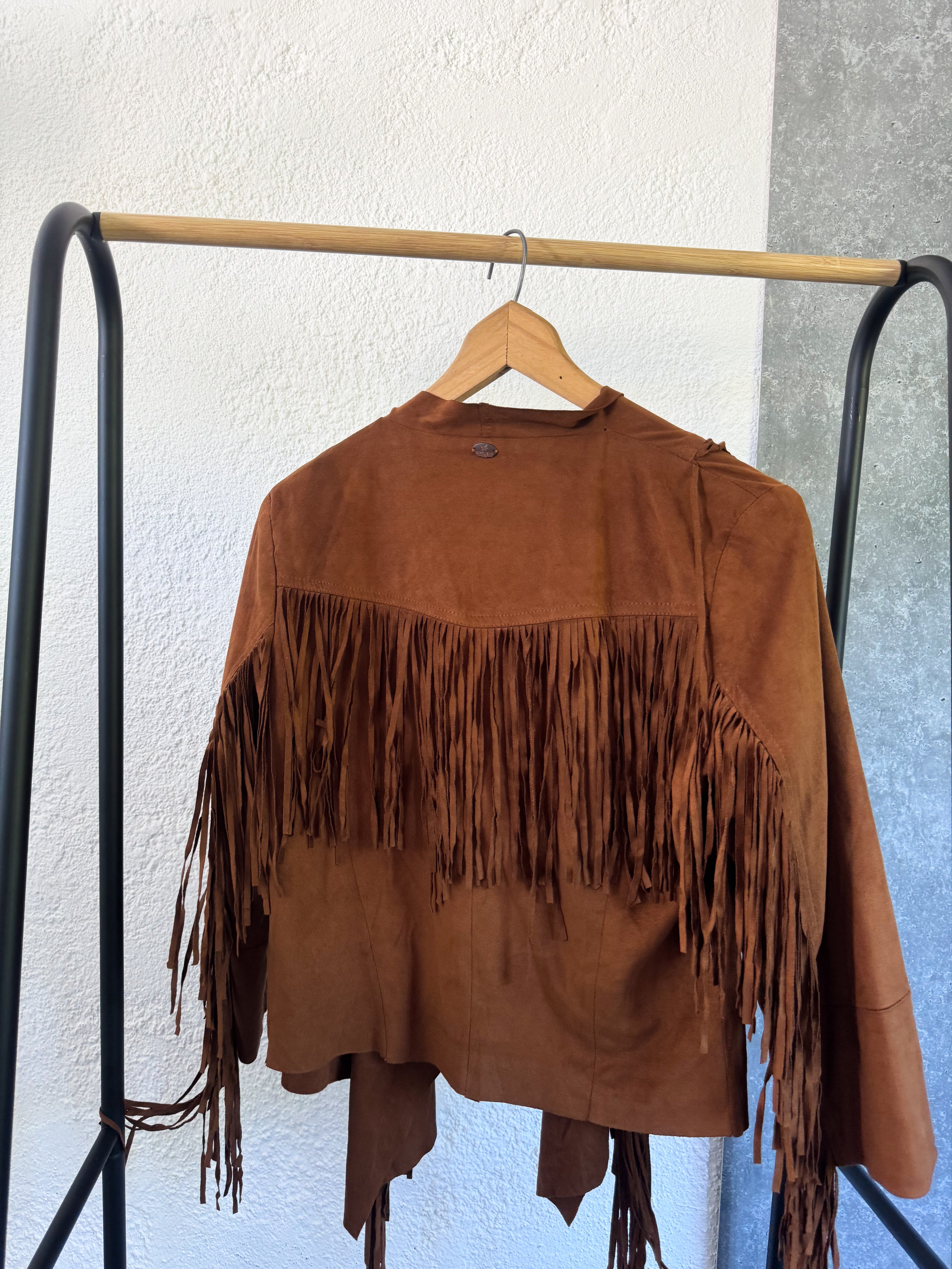 Chaqueta de gamuza marrón