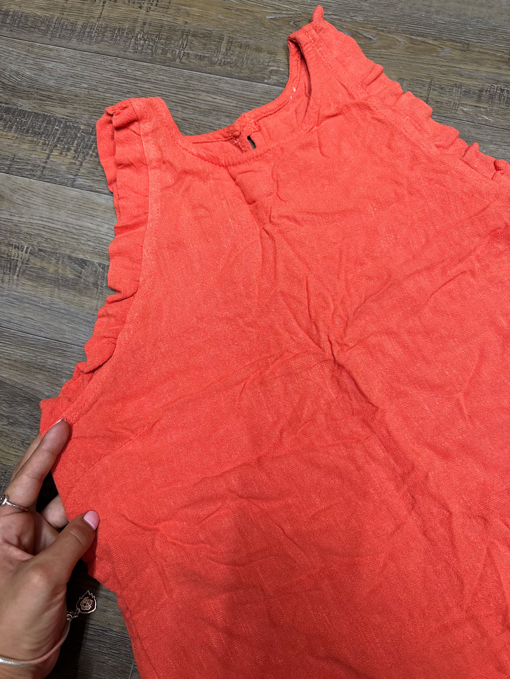 Vestido naranja de lino