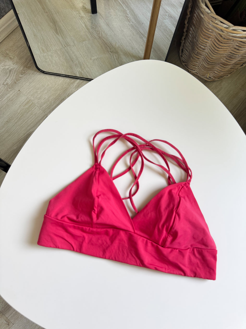 Top rosado alicrado talle S