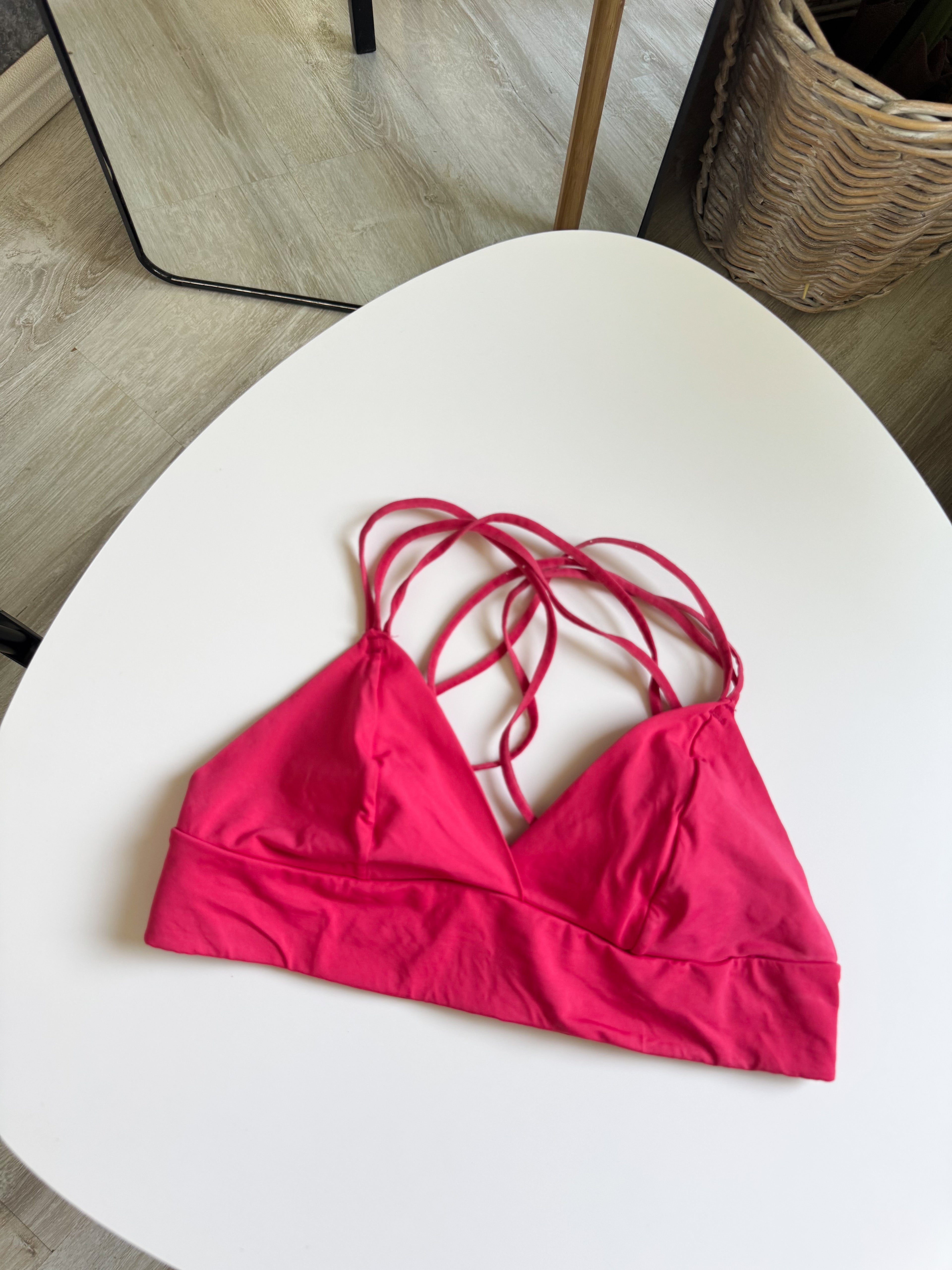 Top rosado alicrado talle S