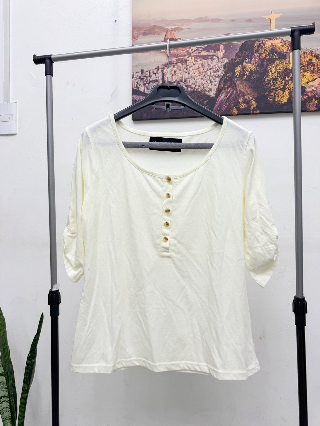 Remera manga 3/4 beige