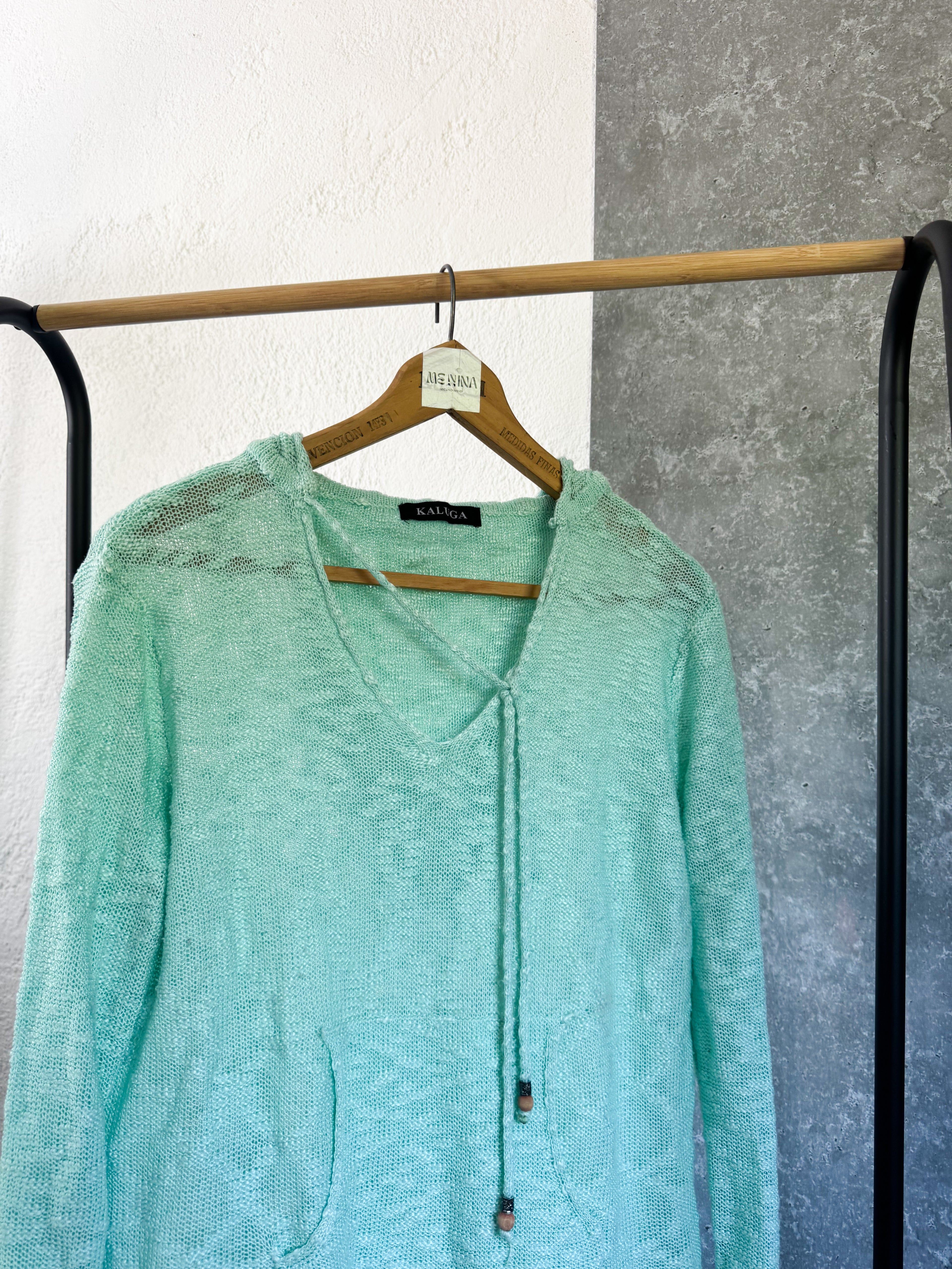 Buzo de hilo verde agua