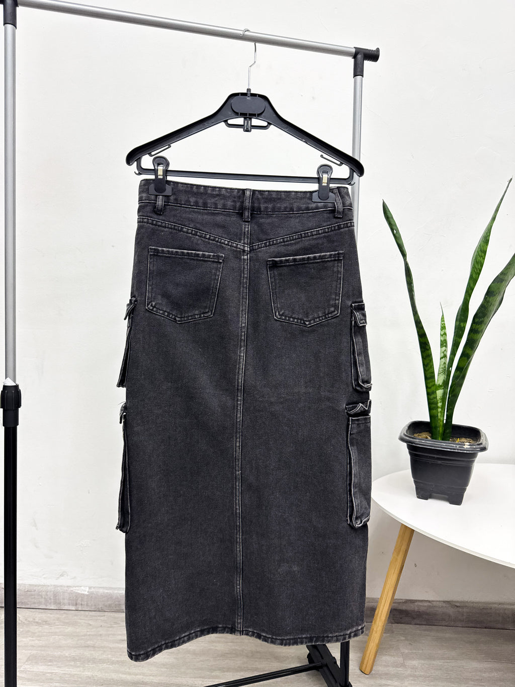 Pollera larga cargo negra