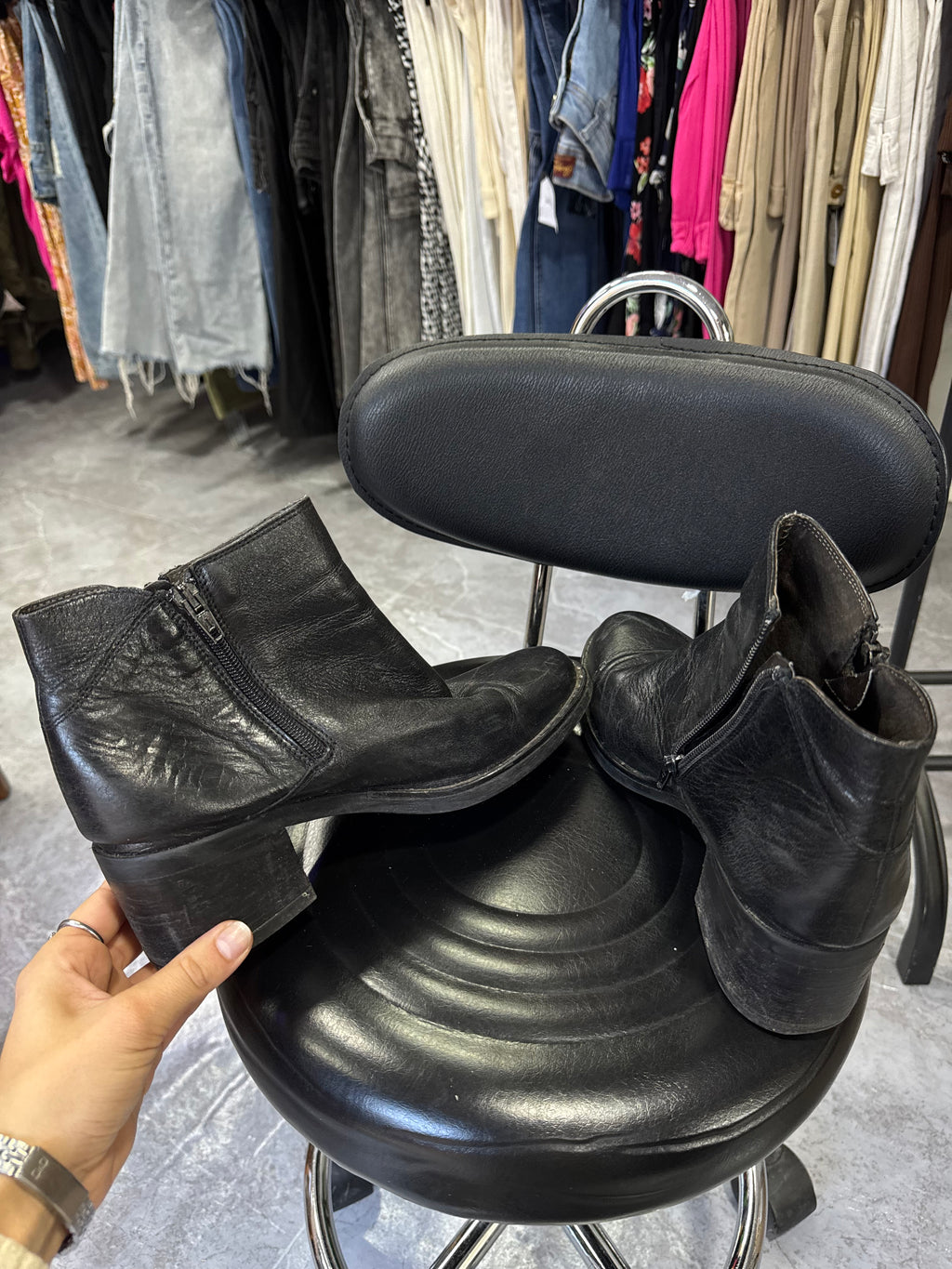 Botas negras de cuero Pasqualini