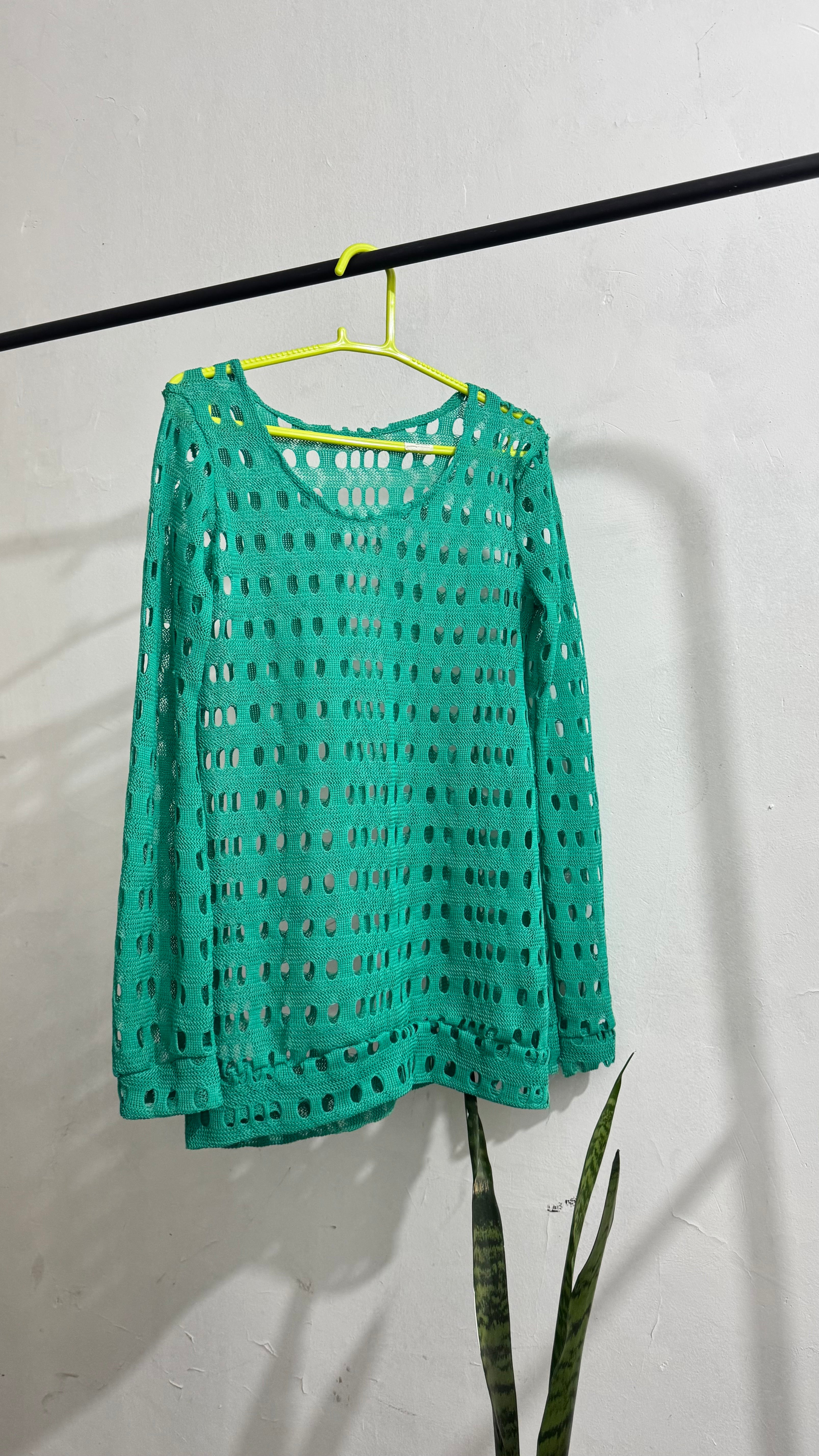 Buzo calado verde agua