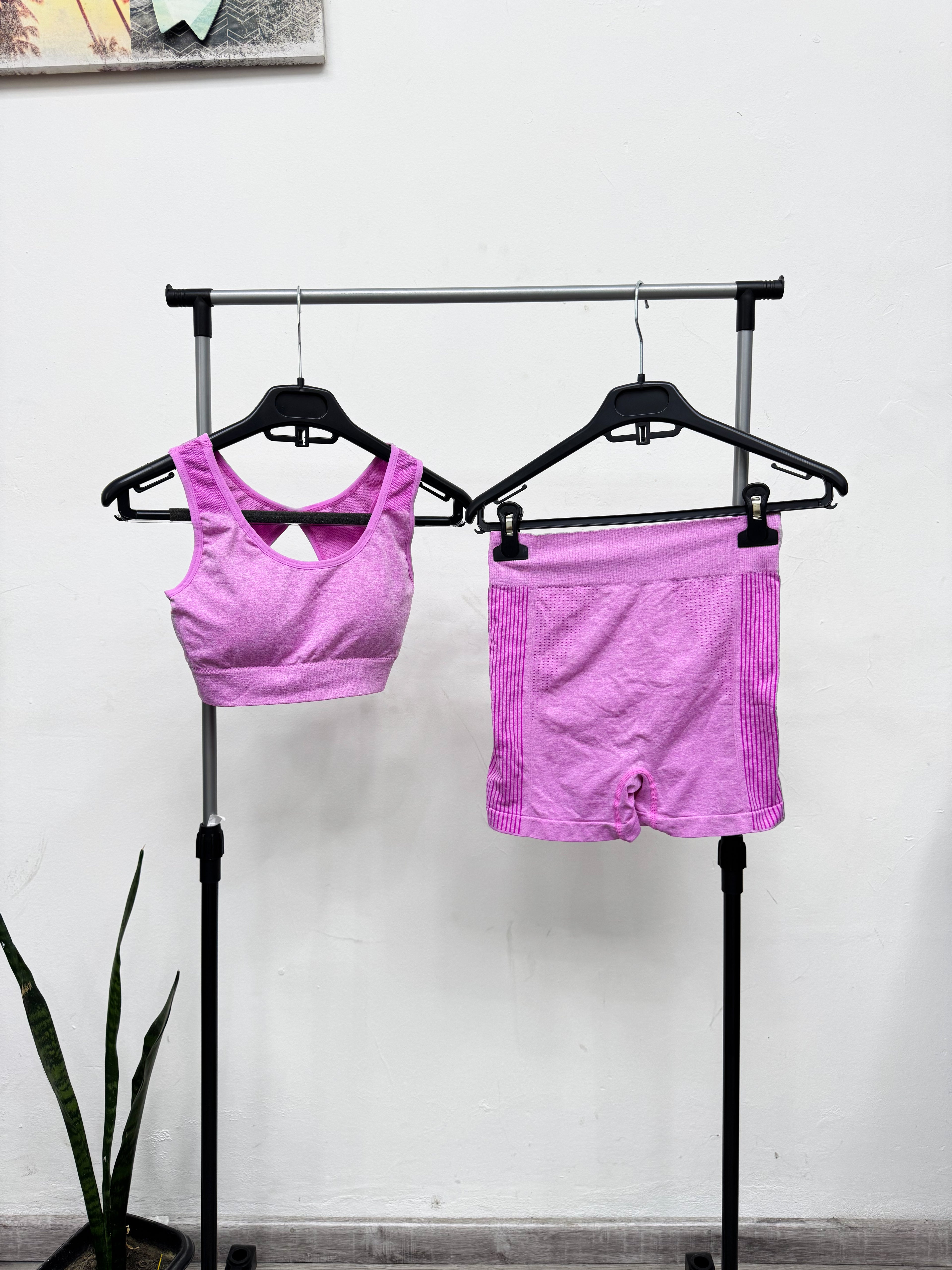 Conjunto top+short rosado