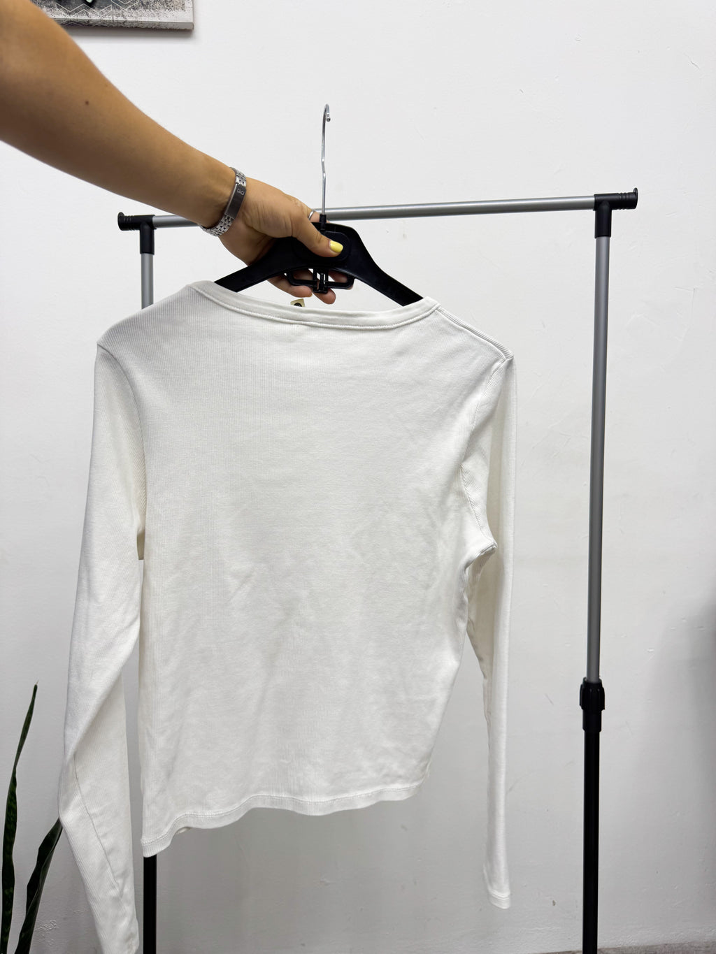 Remera básica blanca manga larga