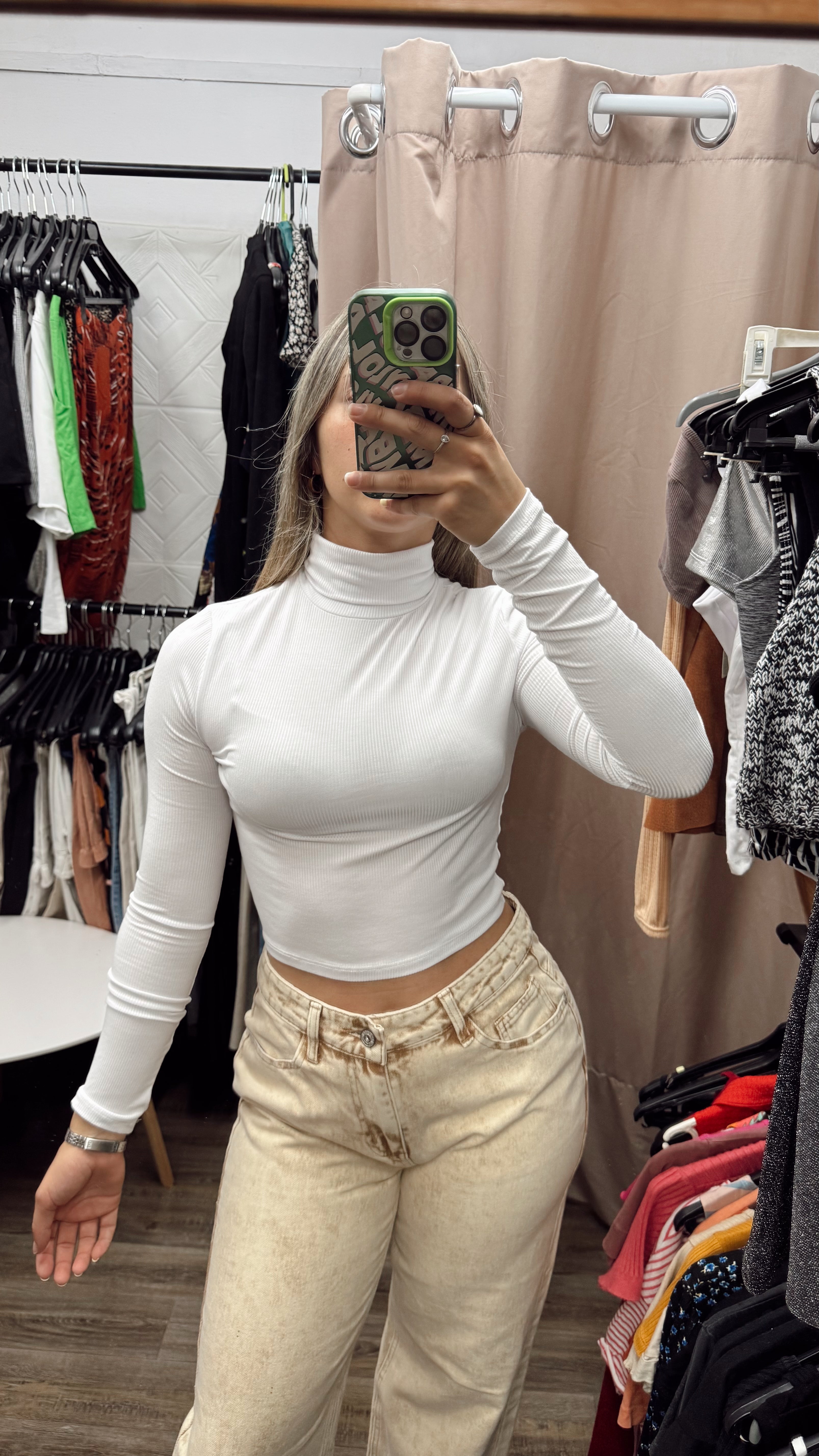 Top blanco manga larga NUEVO con etiqueta