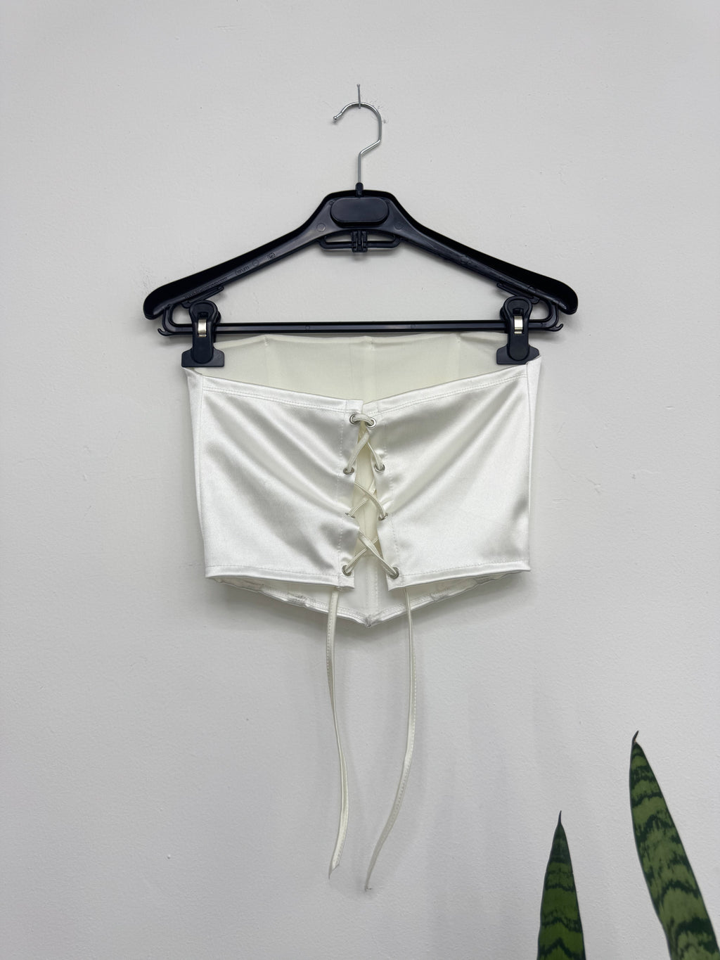 Corset blanco de satén