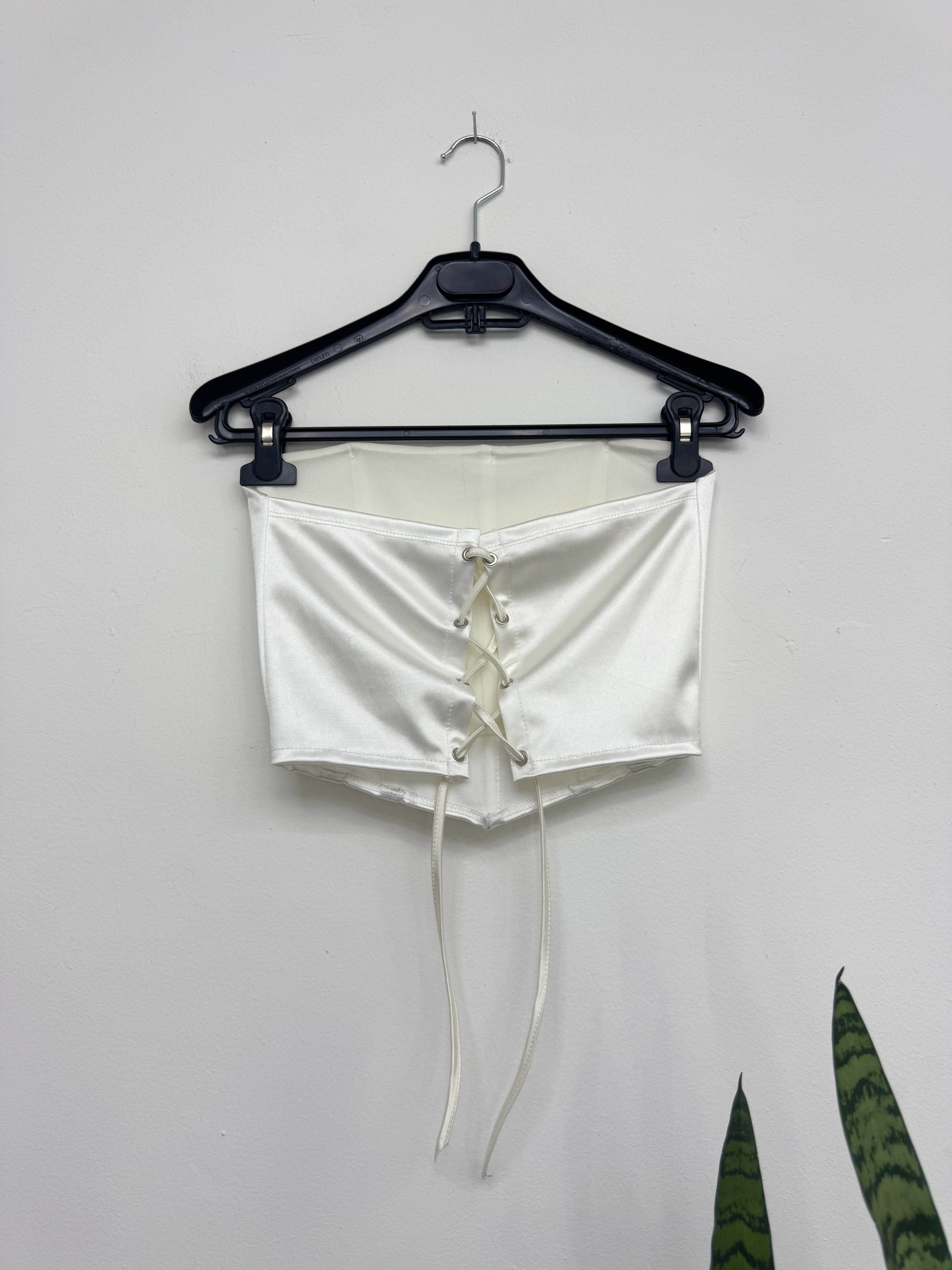 Corset blanco de satén