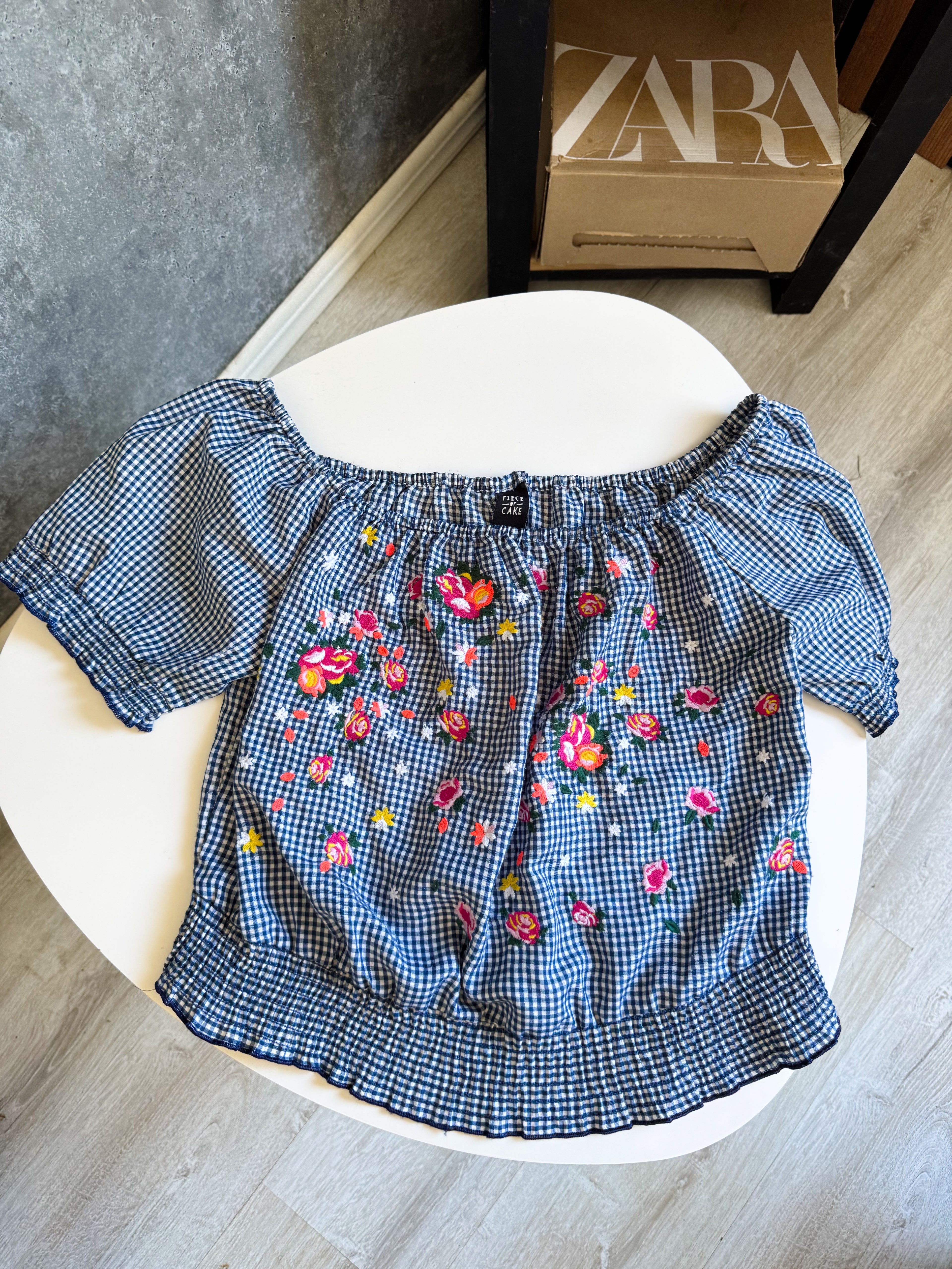 Blusa a cuadros con flores