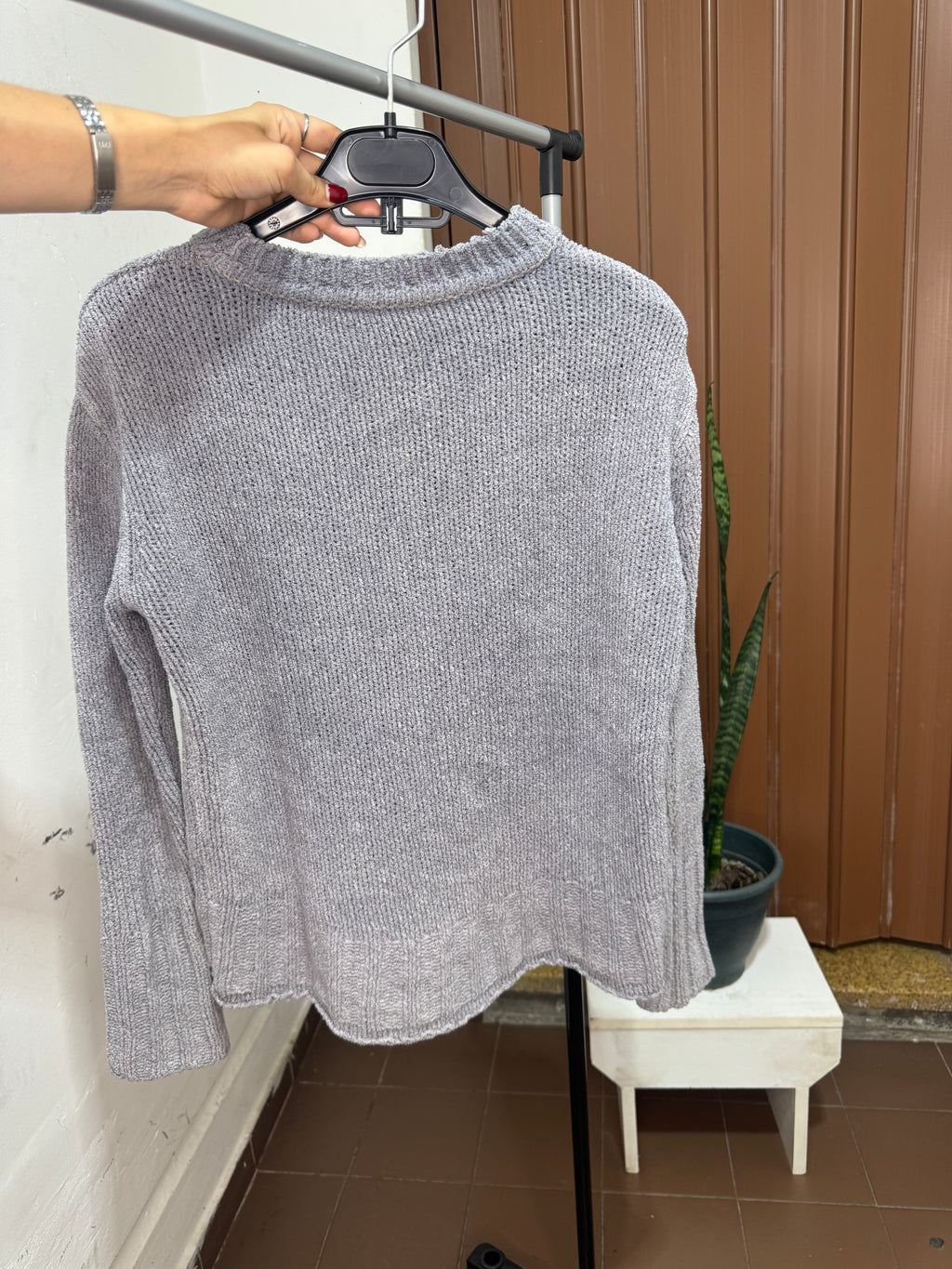 Buzo gris de chenille