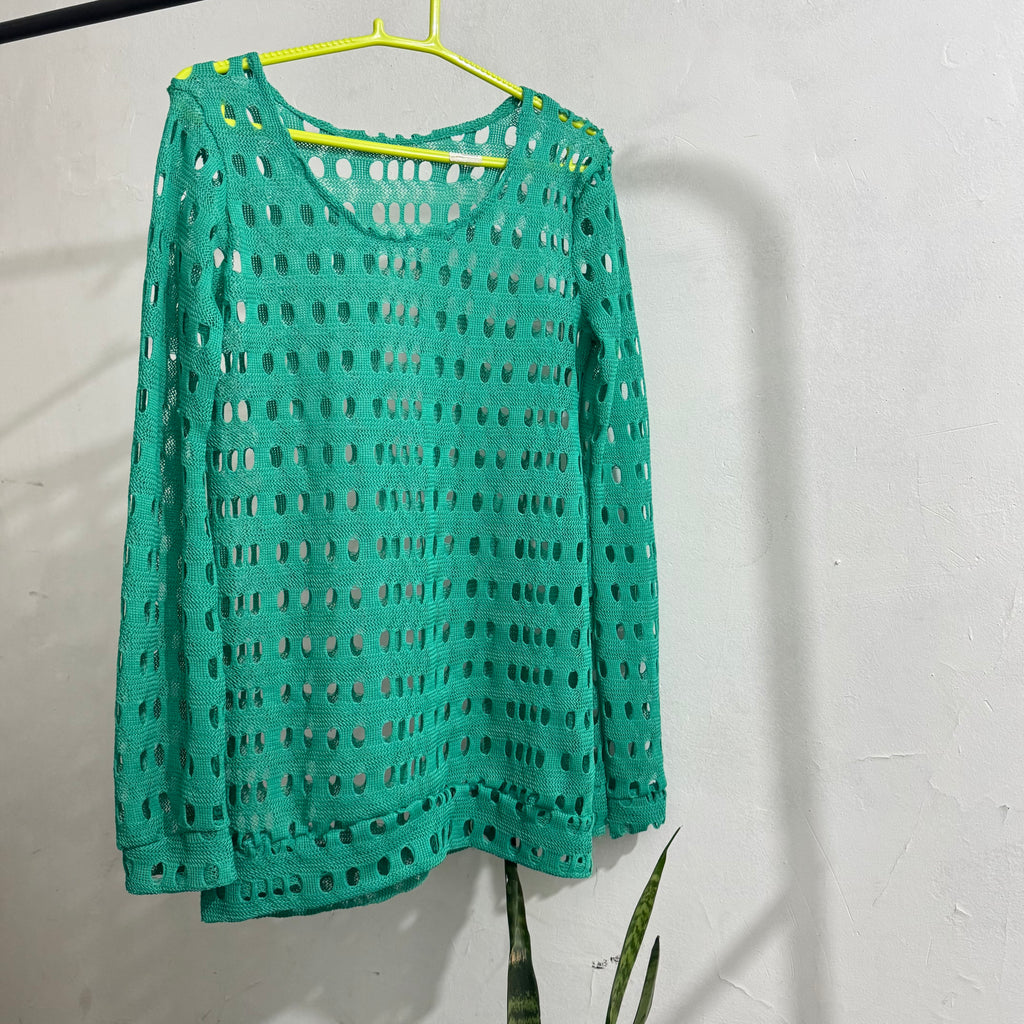 Buzo calado verde agua