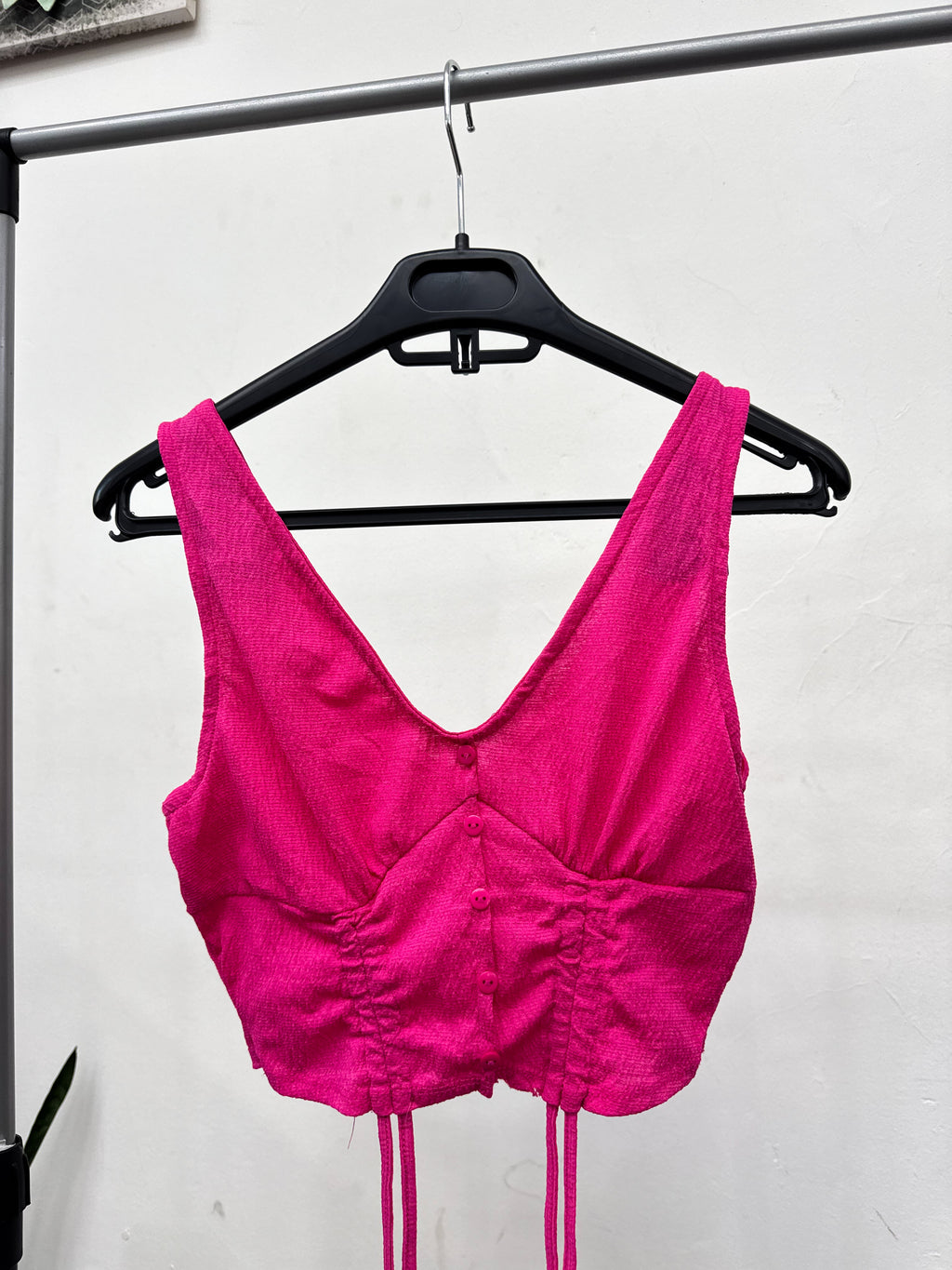 Top rosado tipo corset