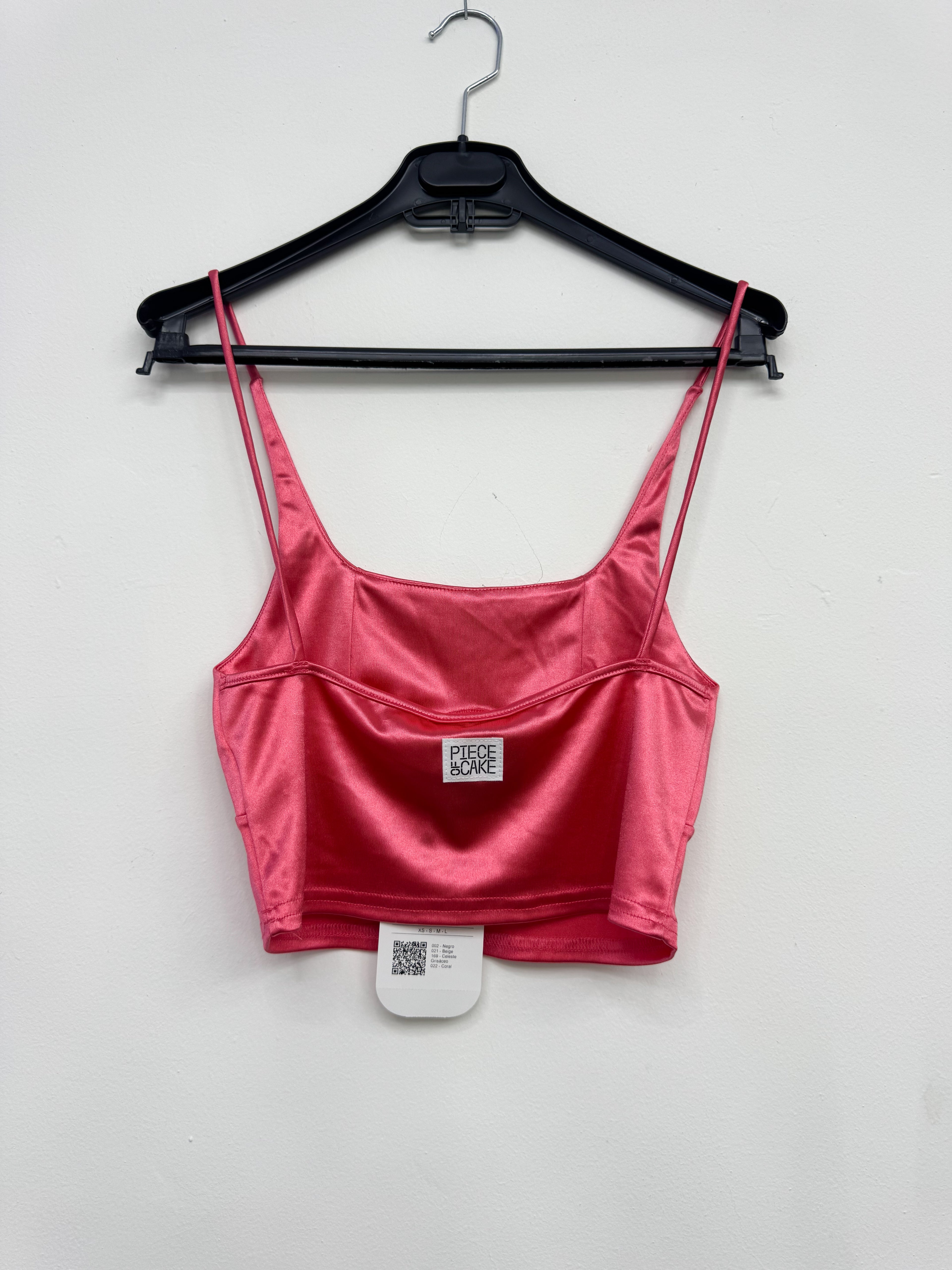 Top NUEVO rosado de satén