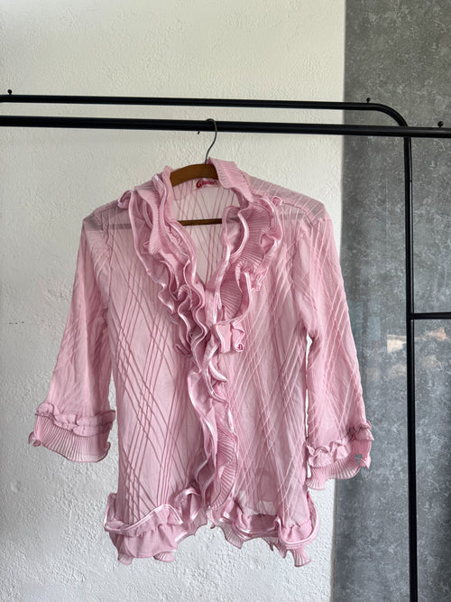 Blusa rosa con volados