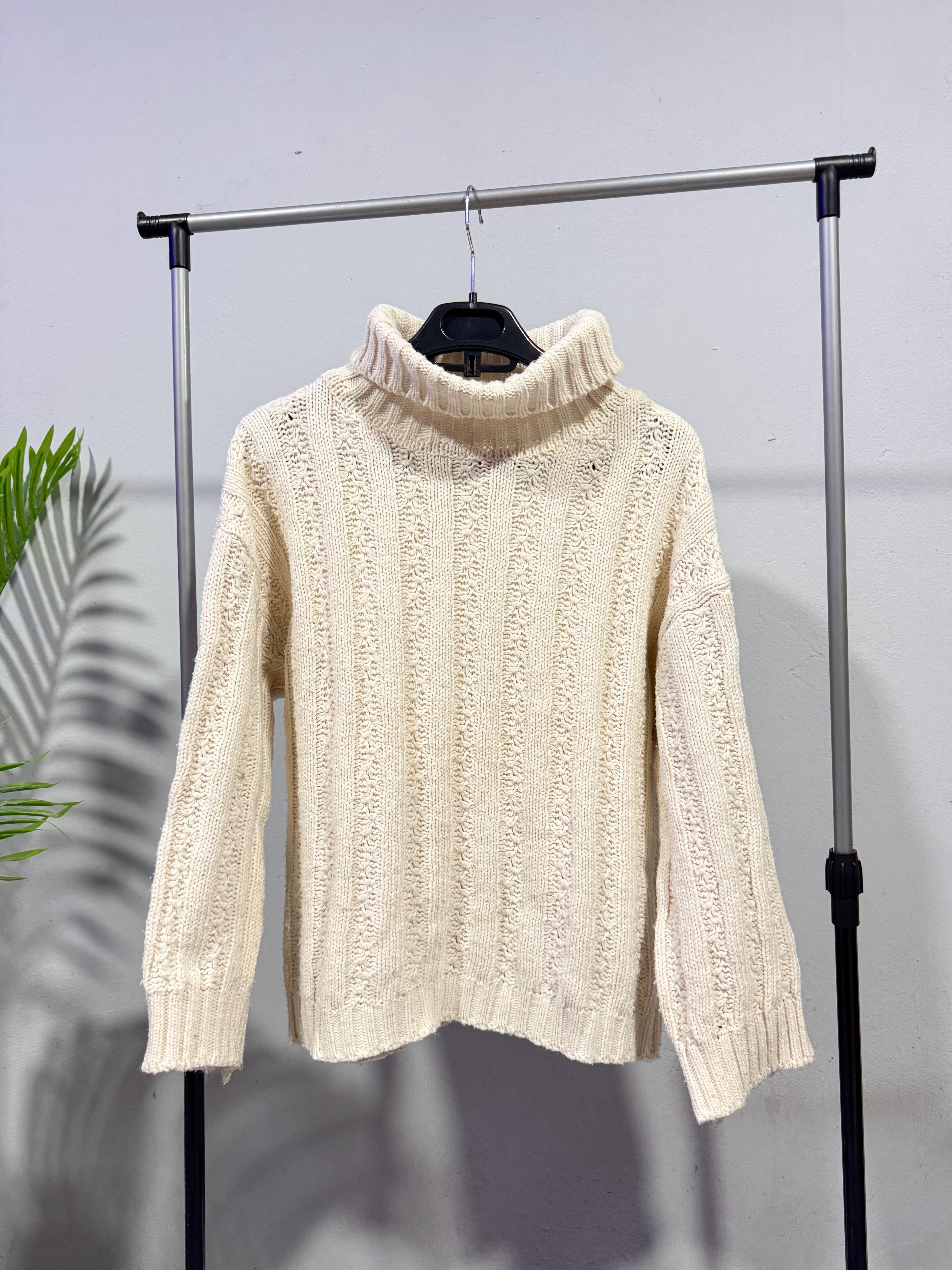 Poleron beige de hilo