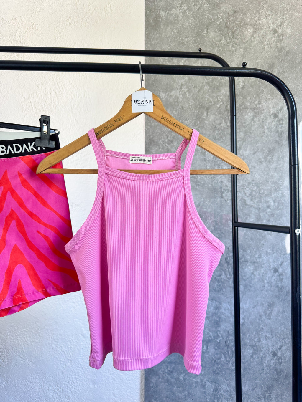 Musculosa/top rosa alicrada