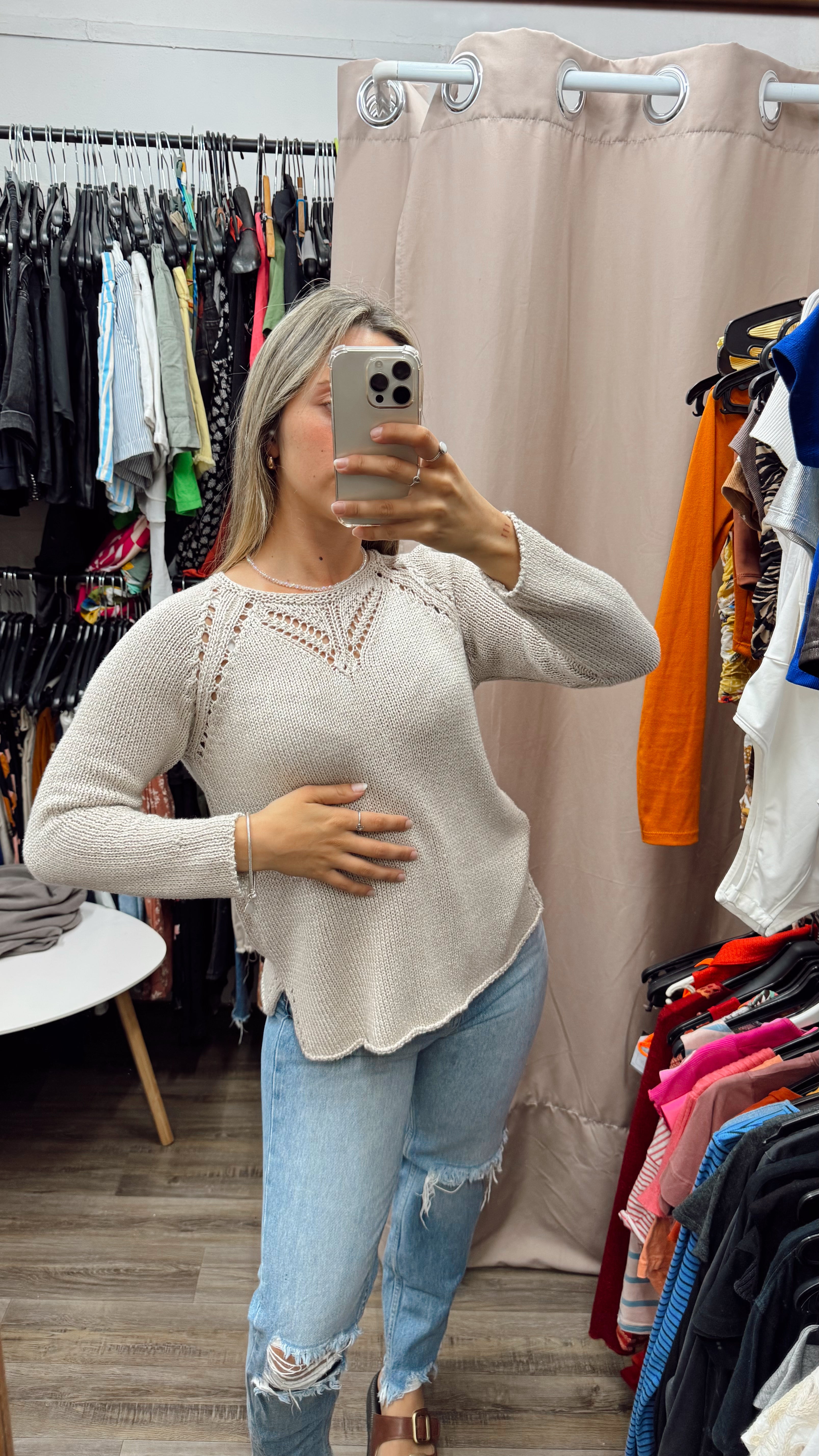 Buzo de hilo beige ZARA