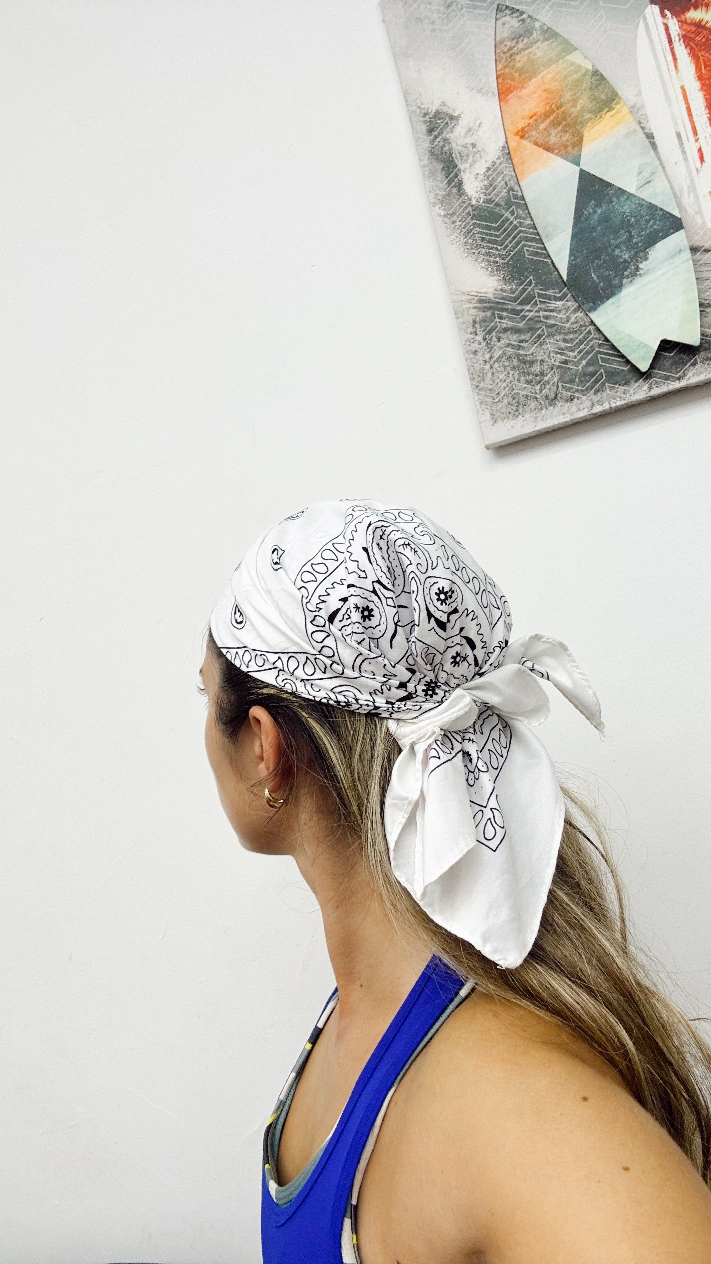 Pañuelo/bandana blanca para el pelo