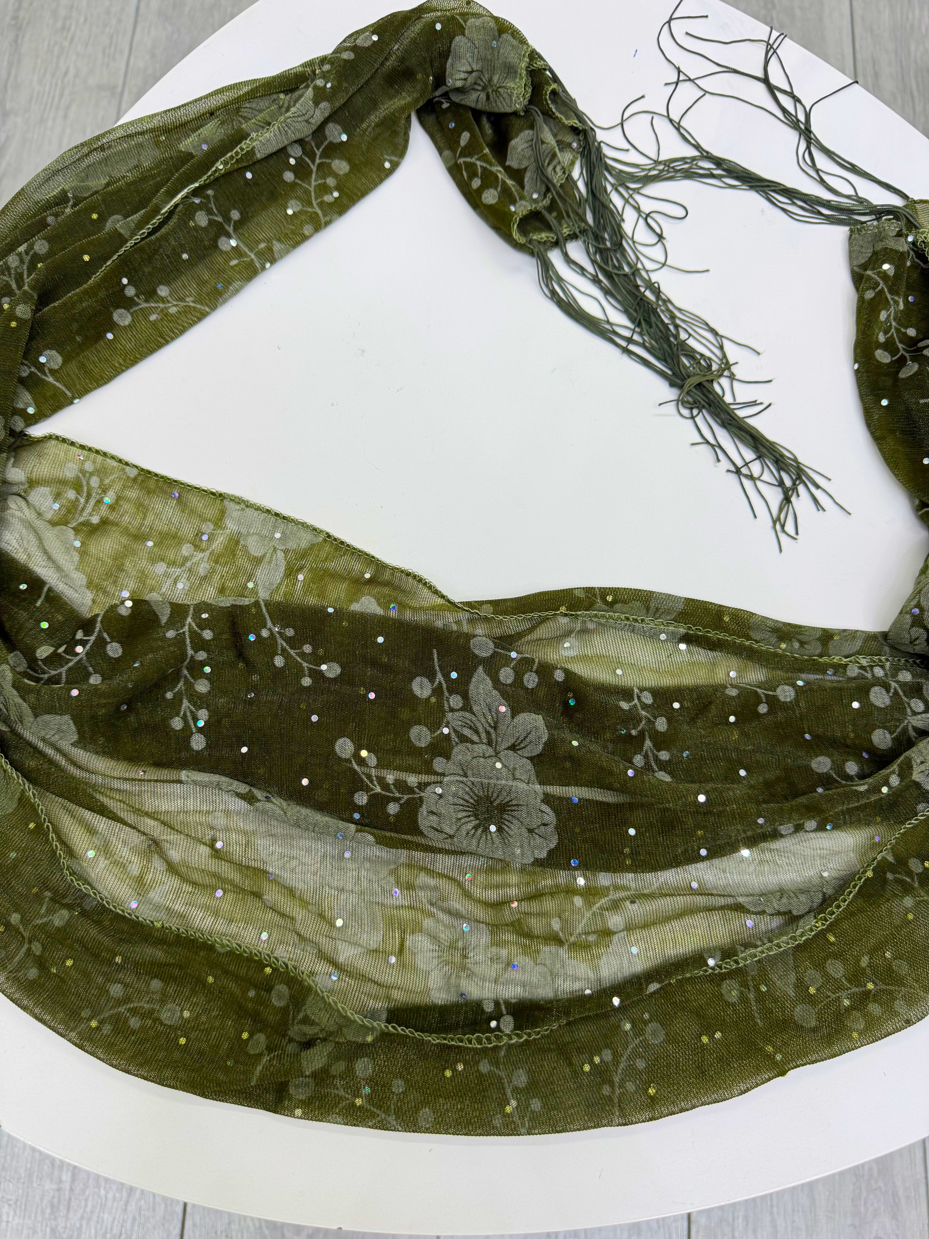 Chalina verde con strass