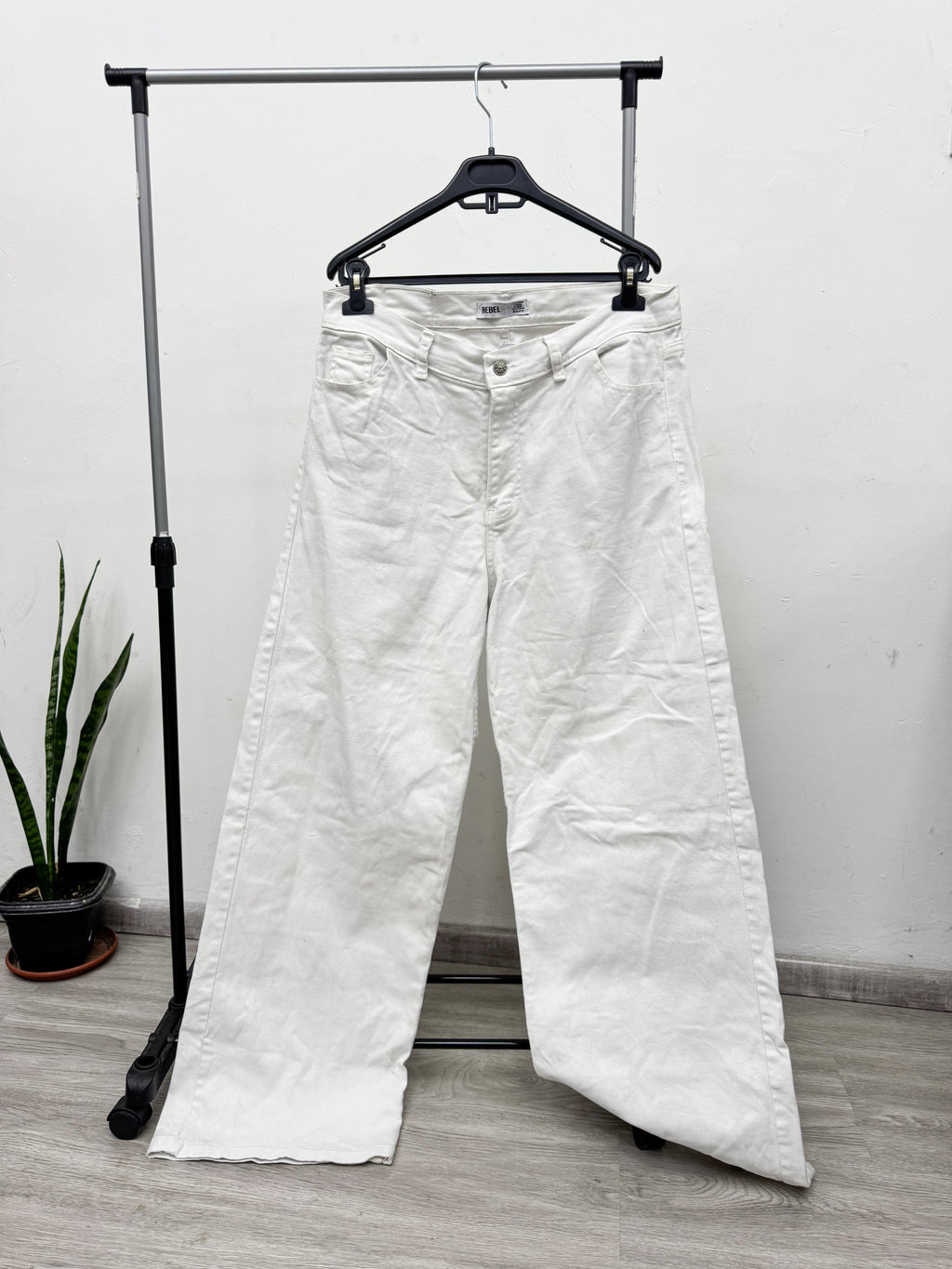 Jean blanco ancho talle XL